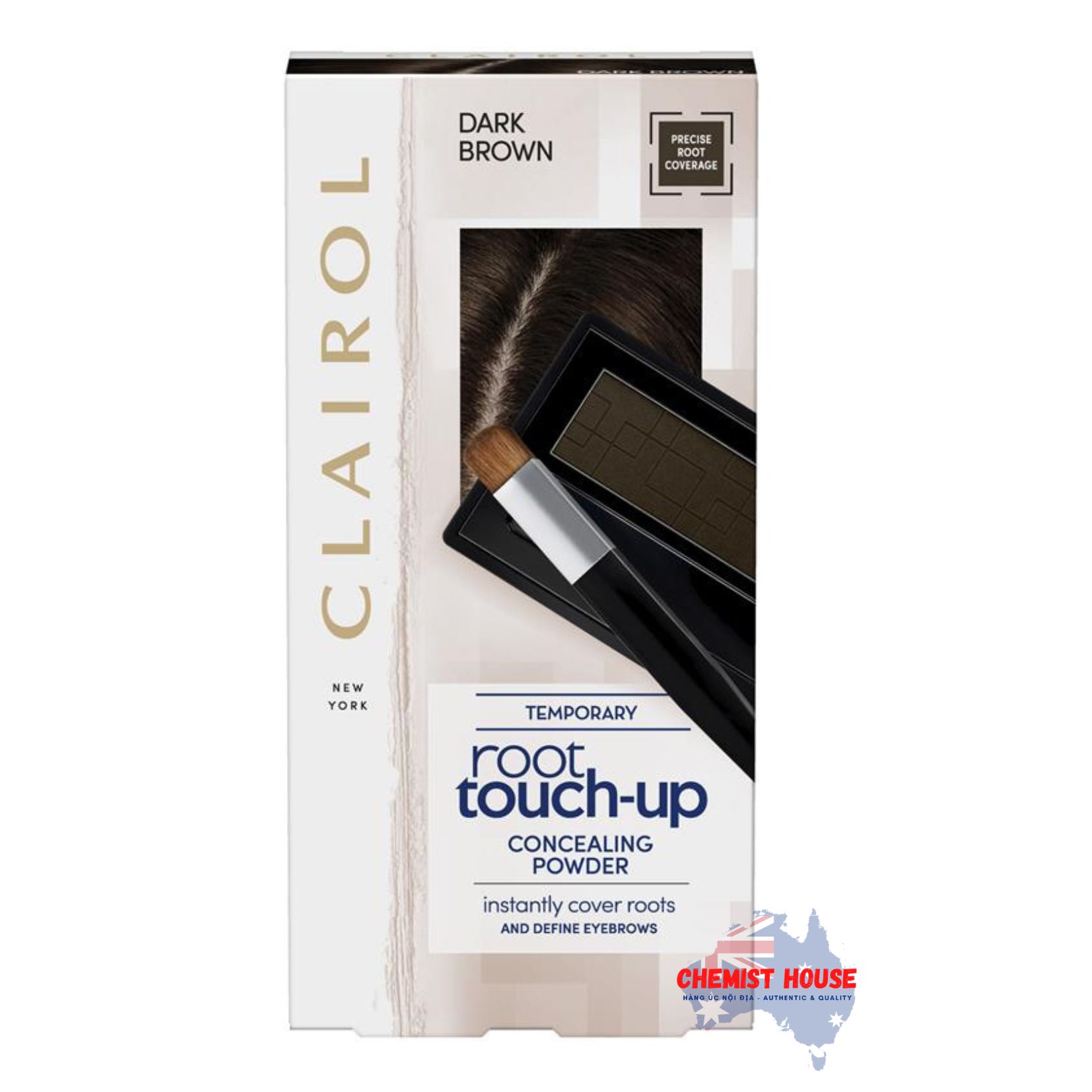 Phấn Che & Thuốc Nhuộm Phủ Bạc Tự Nhiên Độ Che Phủ Cao Clairol Nice & Easy Root Touch Up Màu Nâu Nhạt