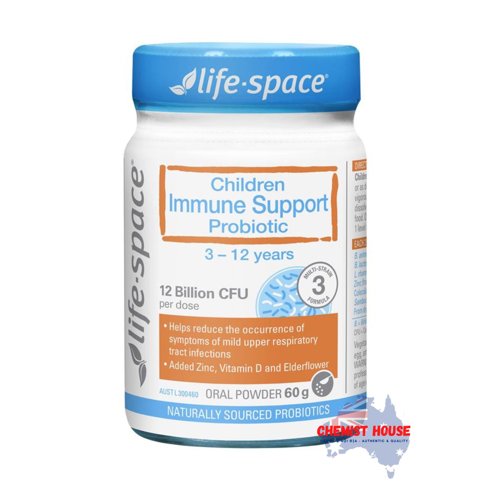 Men vi sinh cho bé Life Space Childrens Immune Support Probiotic 60g