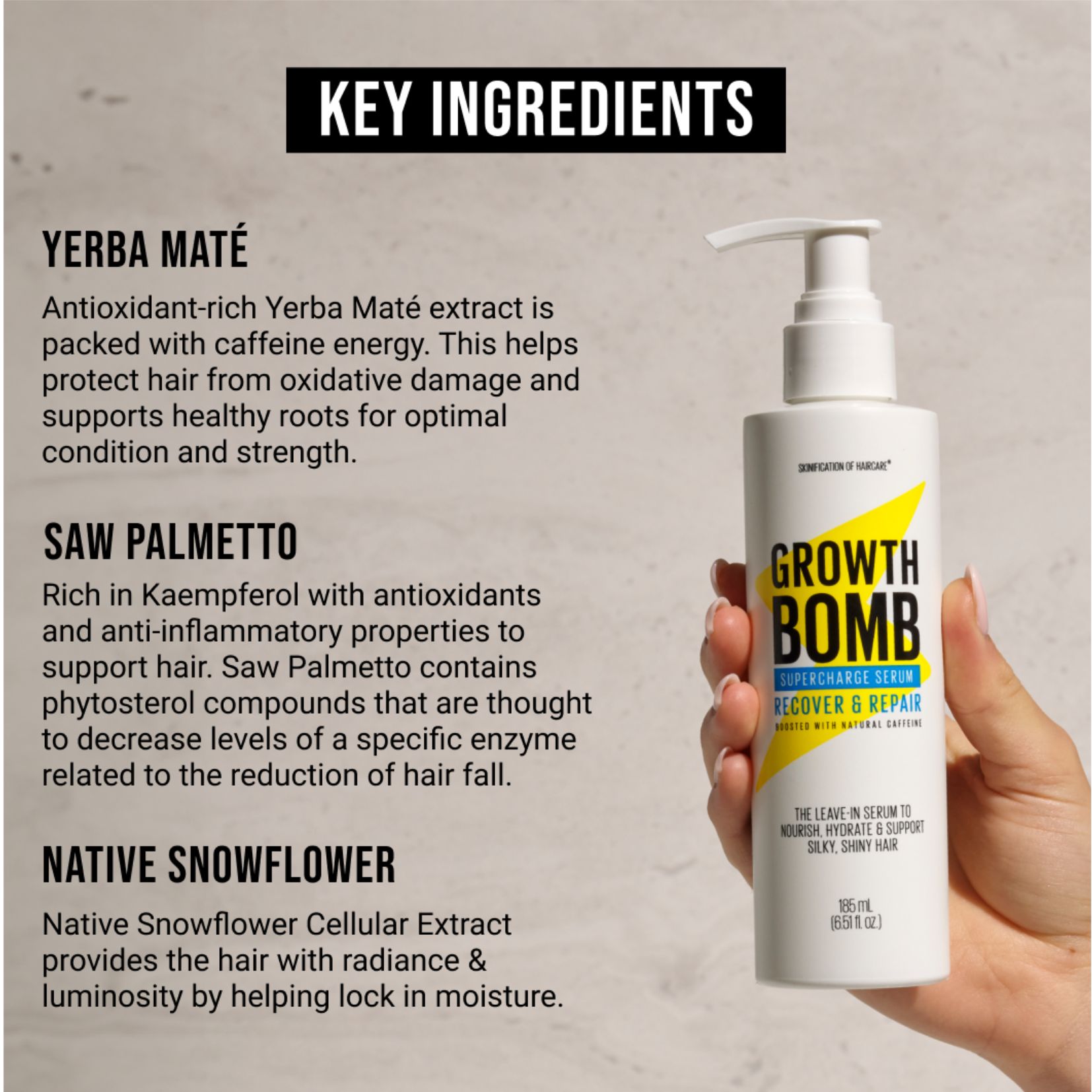 Huyết Thanh Trăng Trưởng Kích Thích Mọc Tóc Growth Bomb 185ml - Growth Bomb Hair Growth Serum 185ml