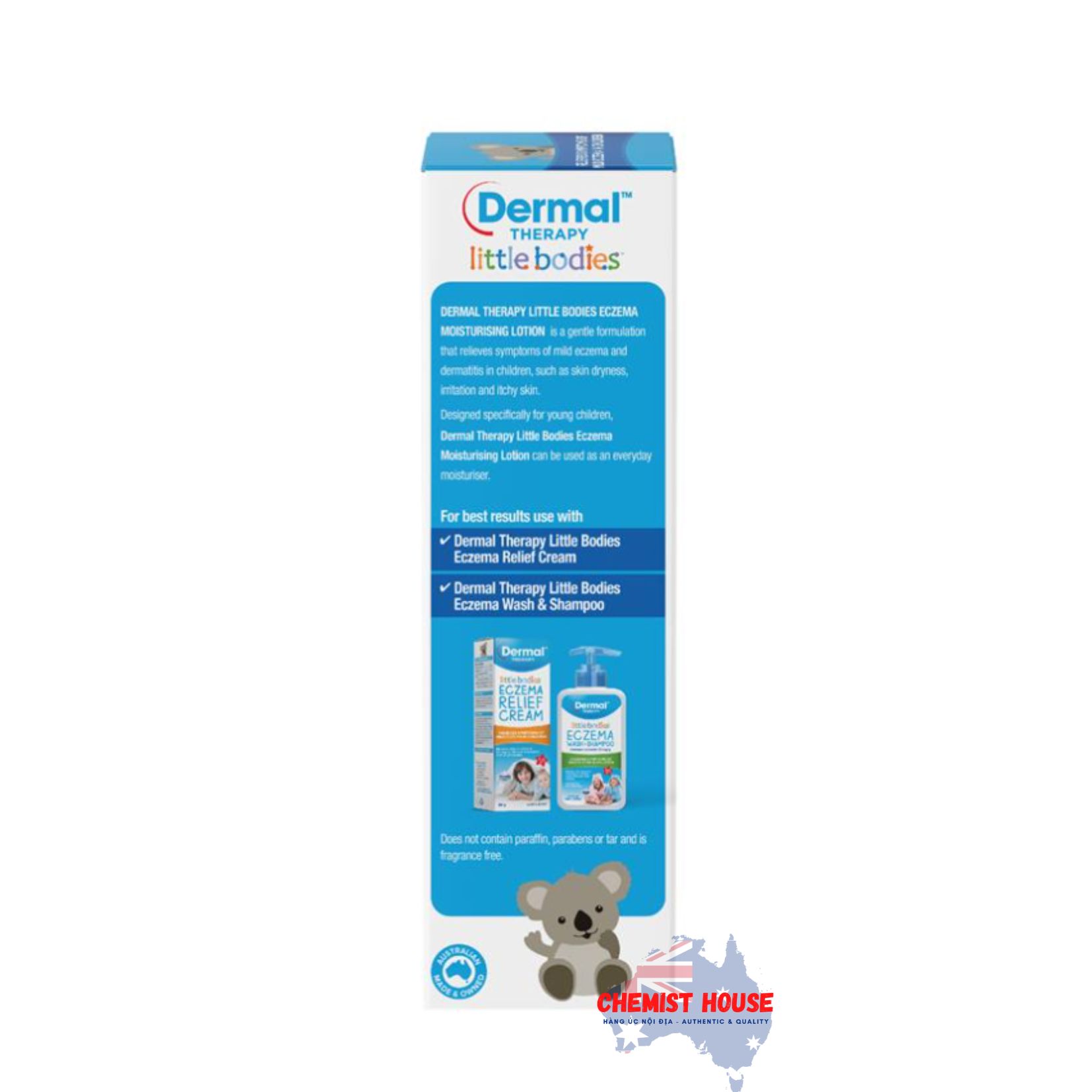 Kem dưỡng ẩm Dermal Therapy Little Bodies Eczema Moisturising Lotion Tube 175ml