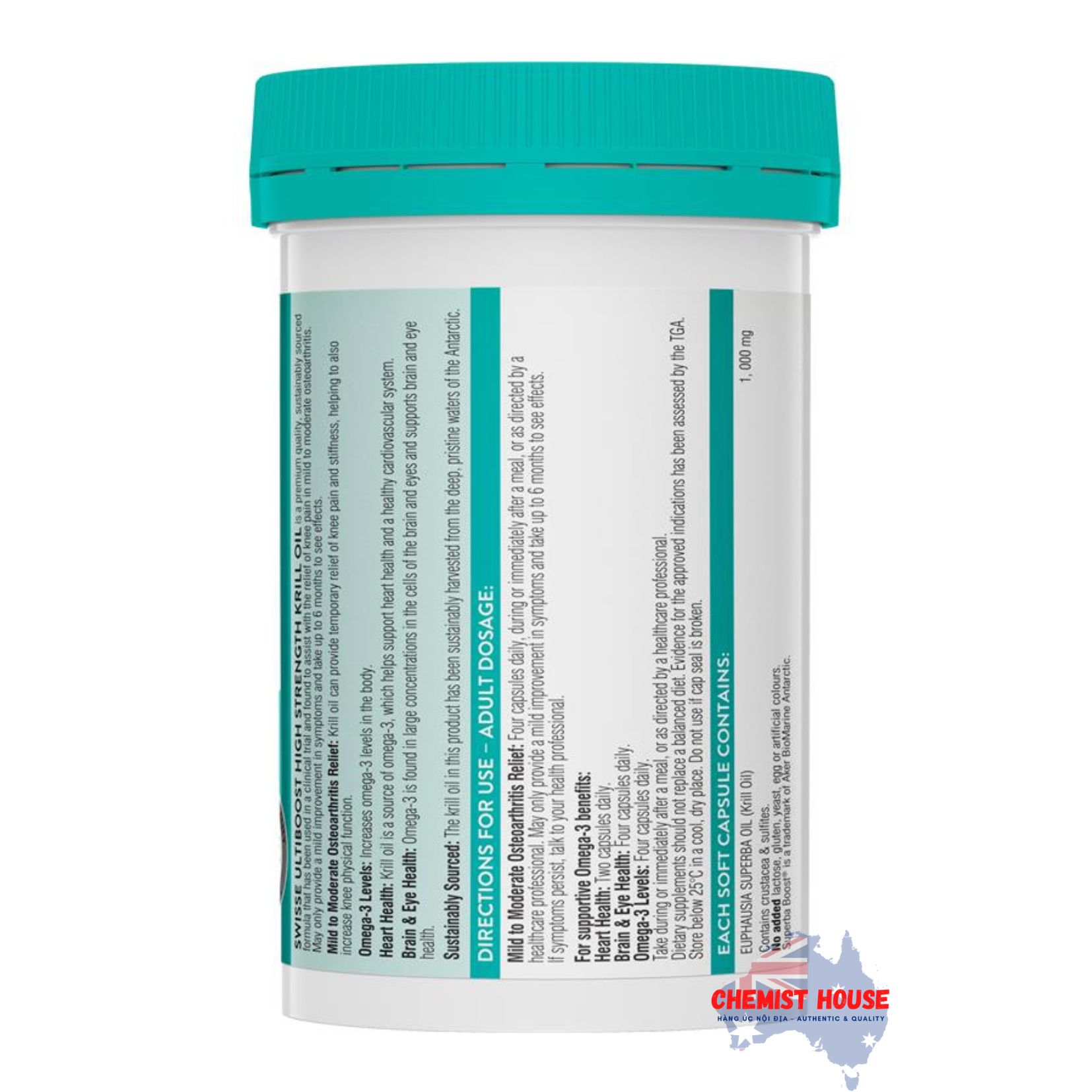 Viên Uống Dầu Nhuyễn Thể Swisse High Strength Krill Oil 60 Viên - Swisse High Strength Krill Oil 60 Capsules Exclusive Size