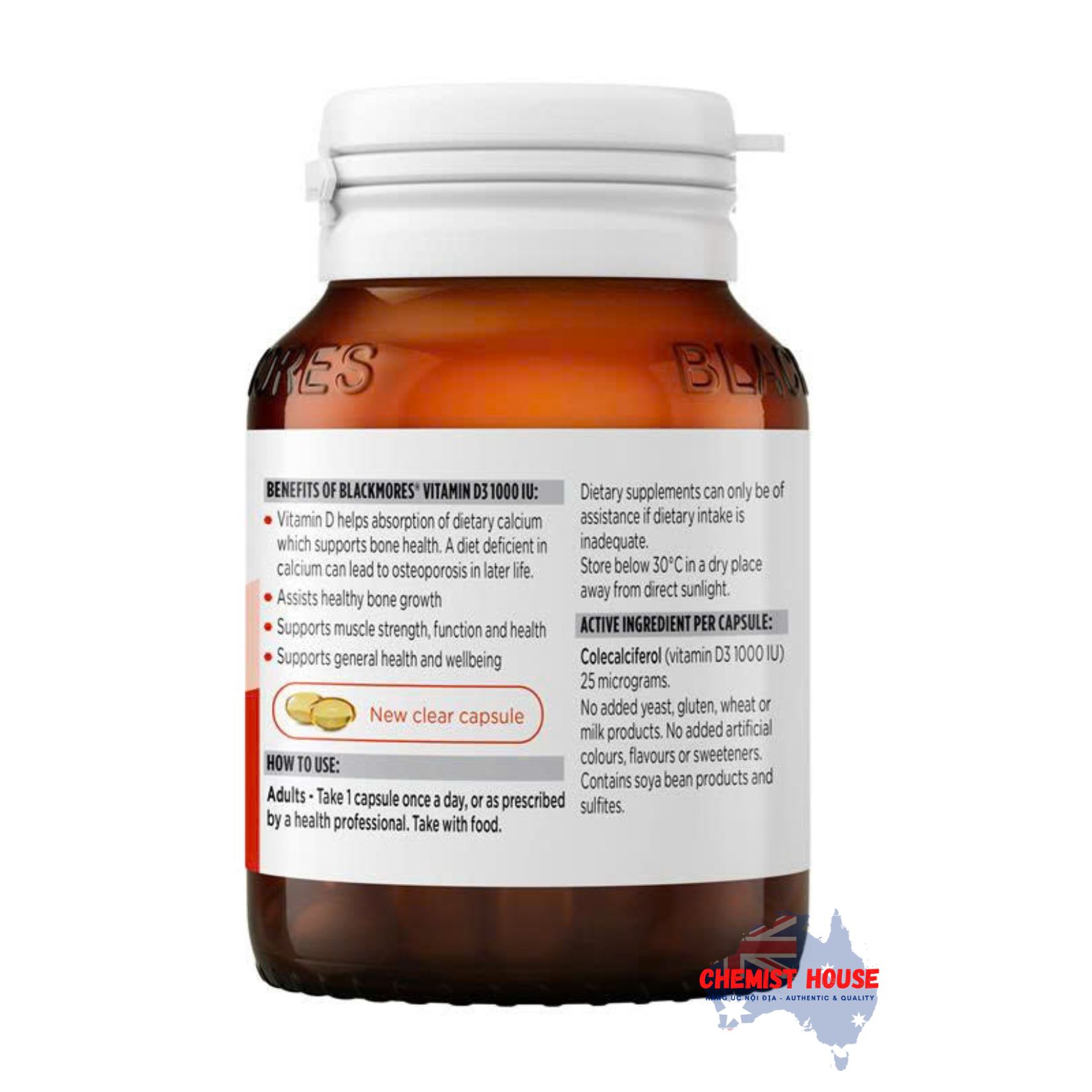 Blackmores Vitamin D3 1000IU - Viên uống vitamin D3 60 viên