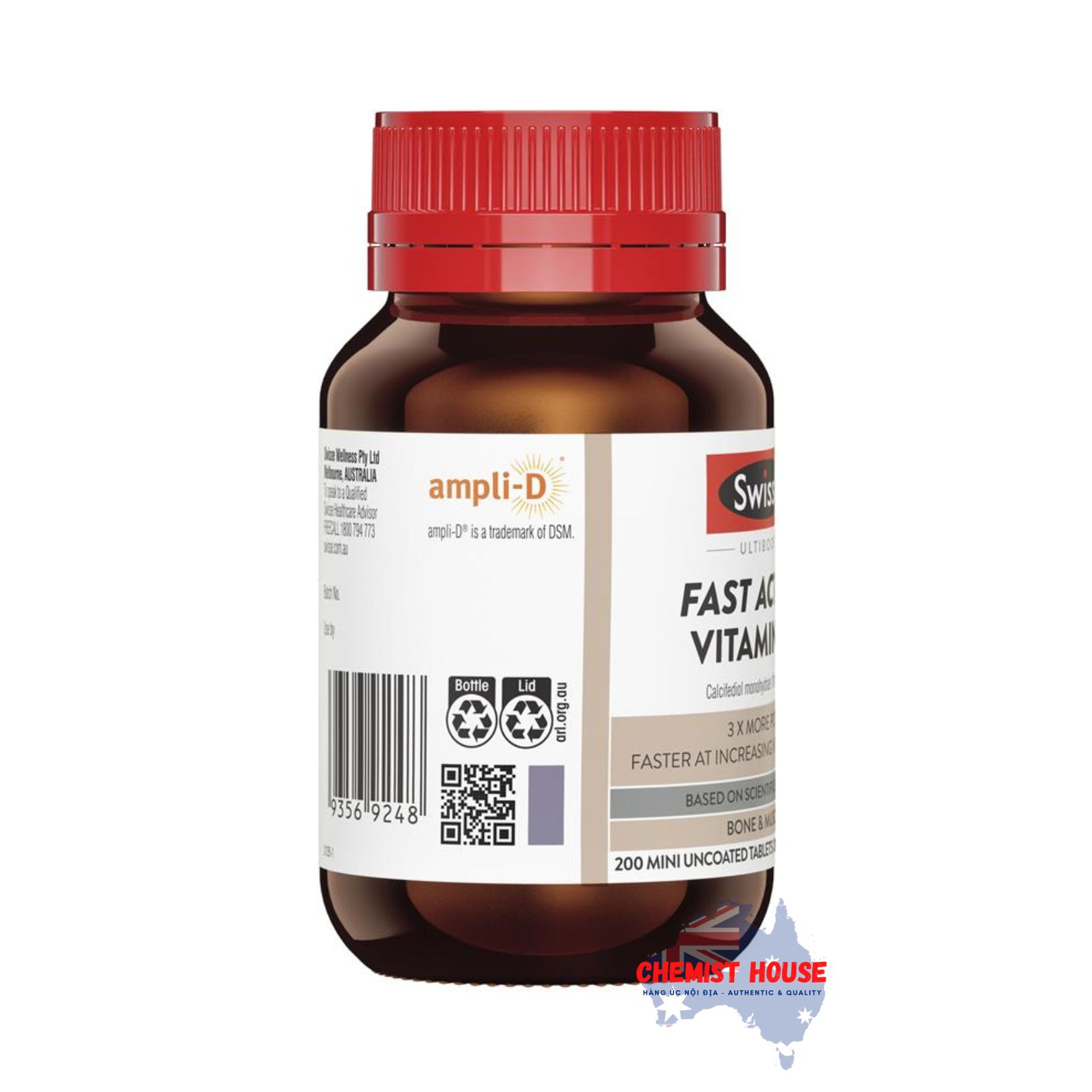 Swisse Fast Acting Vitamin D3 200 Viên