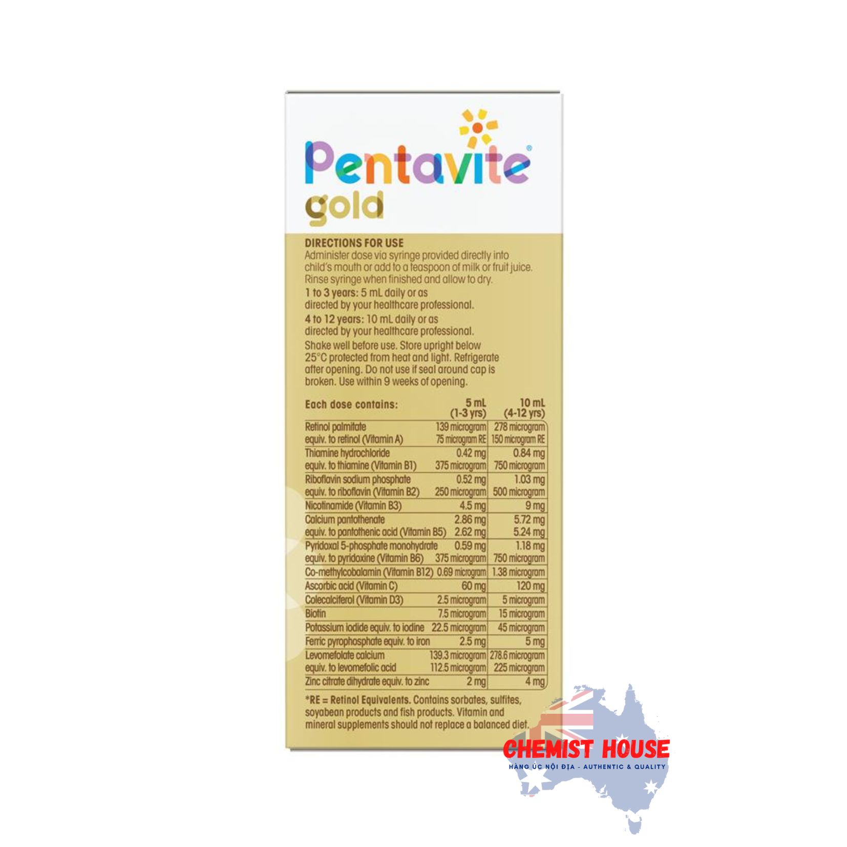 Pentavite Multivitamin + Iron Liquid Vitamin tổng hợp và sắt dạng nước cho bé từ 1-12 tuổi For Kids 200ml