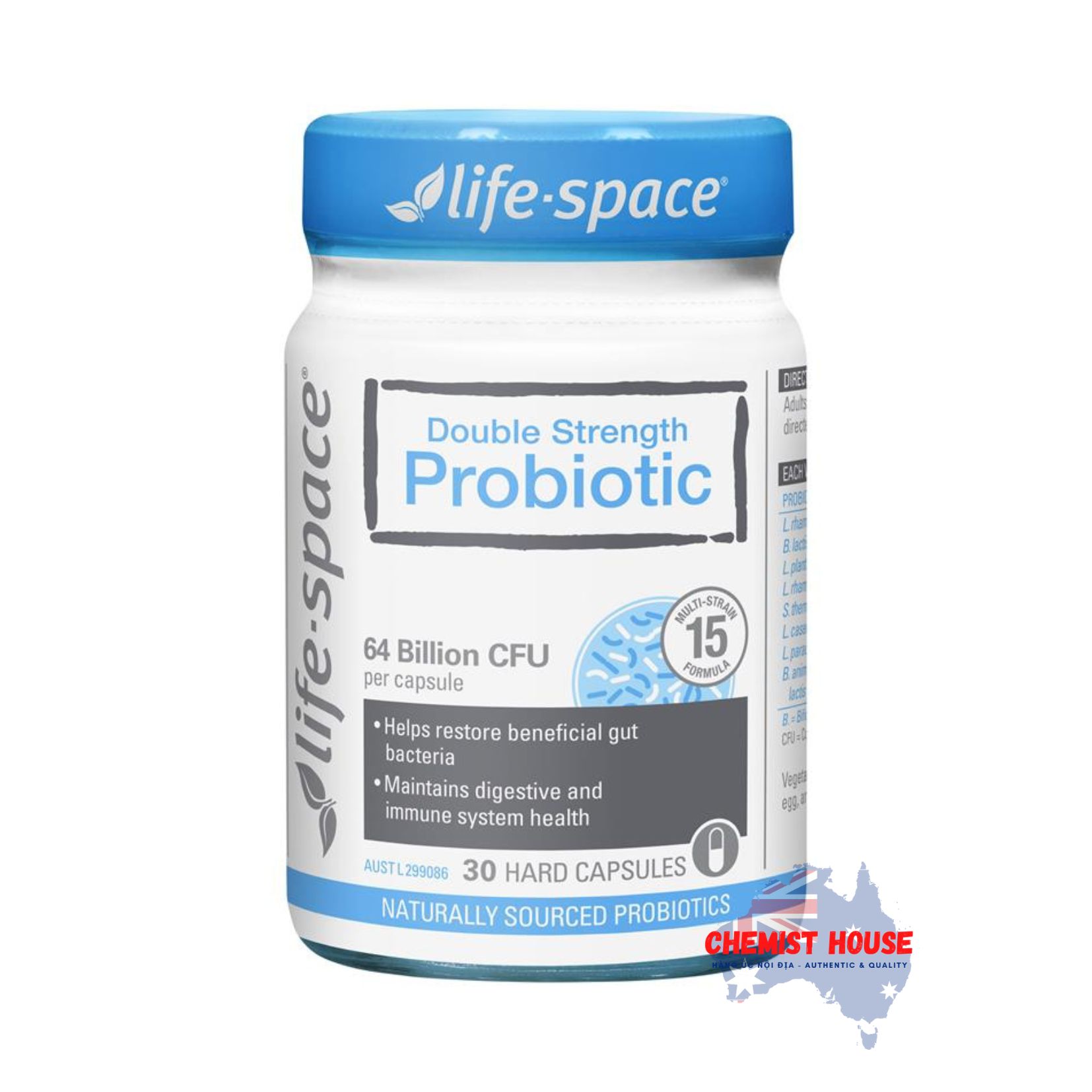 Life Space Double Strength Probiotic - Viên uống men vi sinh cho người lớn 30 viên