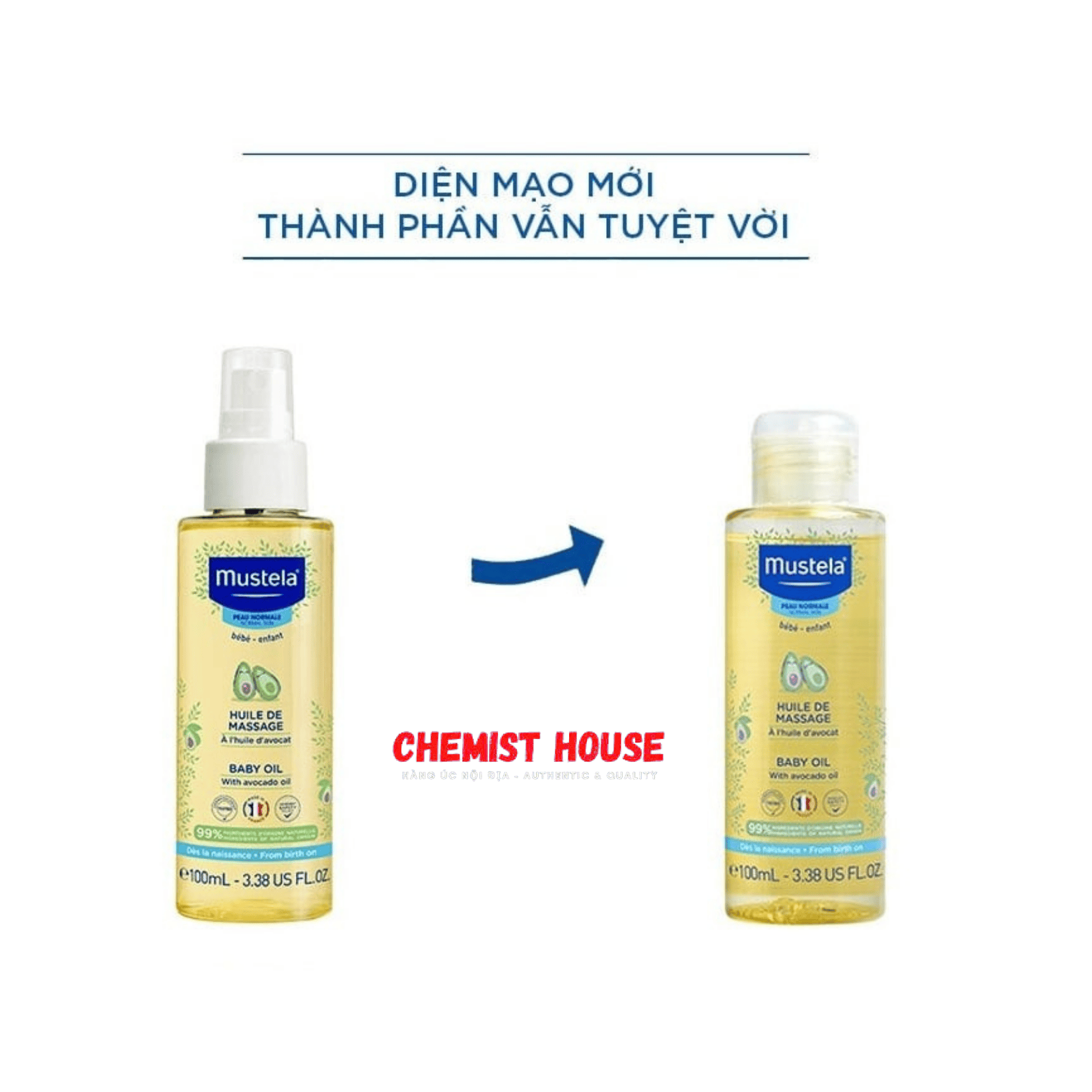 Dầu Massage Cho Bé Mustela Baby Massage Oil 100ml Online Only