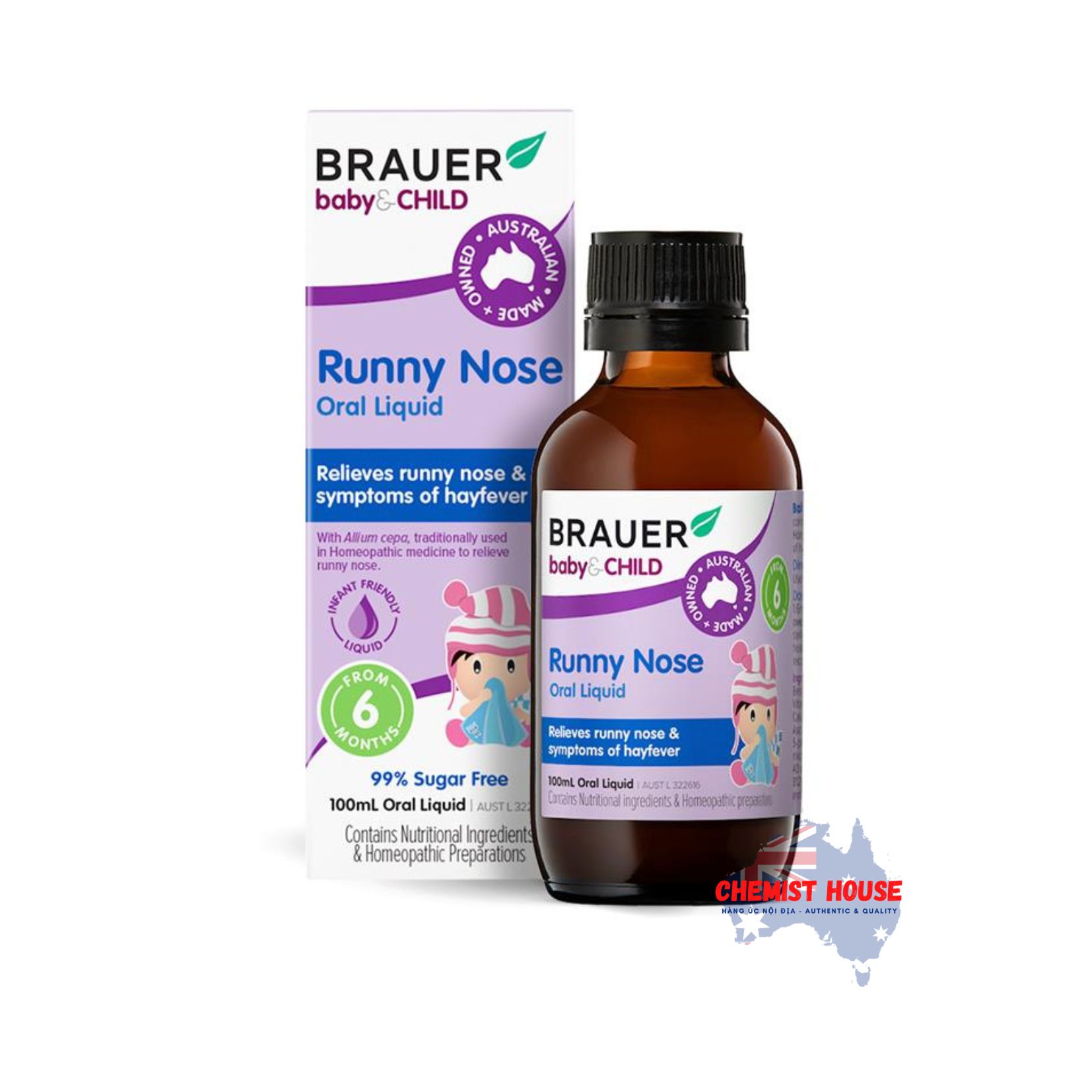 Siro Trị Sổ Mũi Cho Bé Brauer Baby & Child Runny Nose Relief 100ml