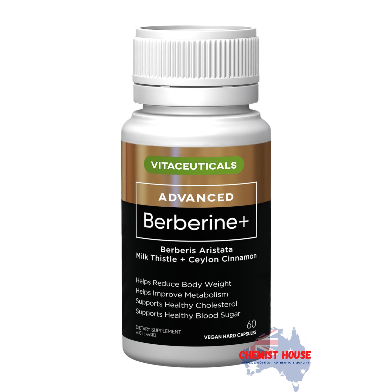 Viên Uống Hỗ Trợ Quá Trình Trao Đổi Chất & Hỗ Trợ Hệ Thống Miễn Dịch, Tiêu Hóa - Vitaceuticals Berberine+