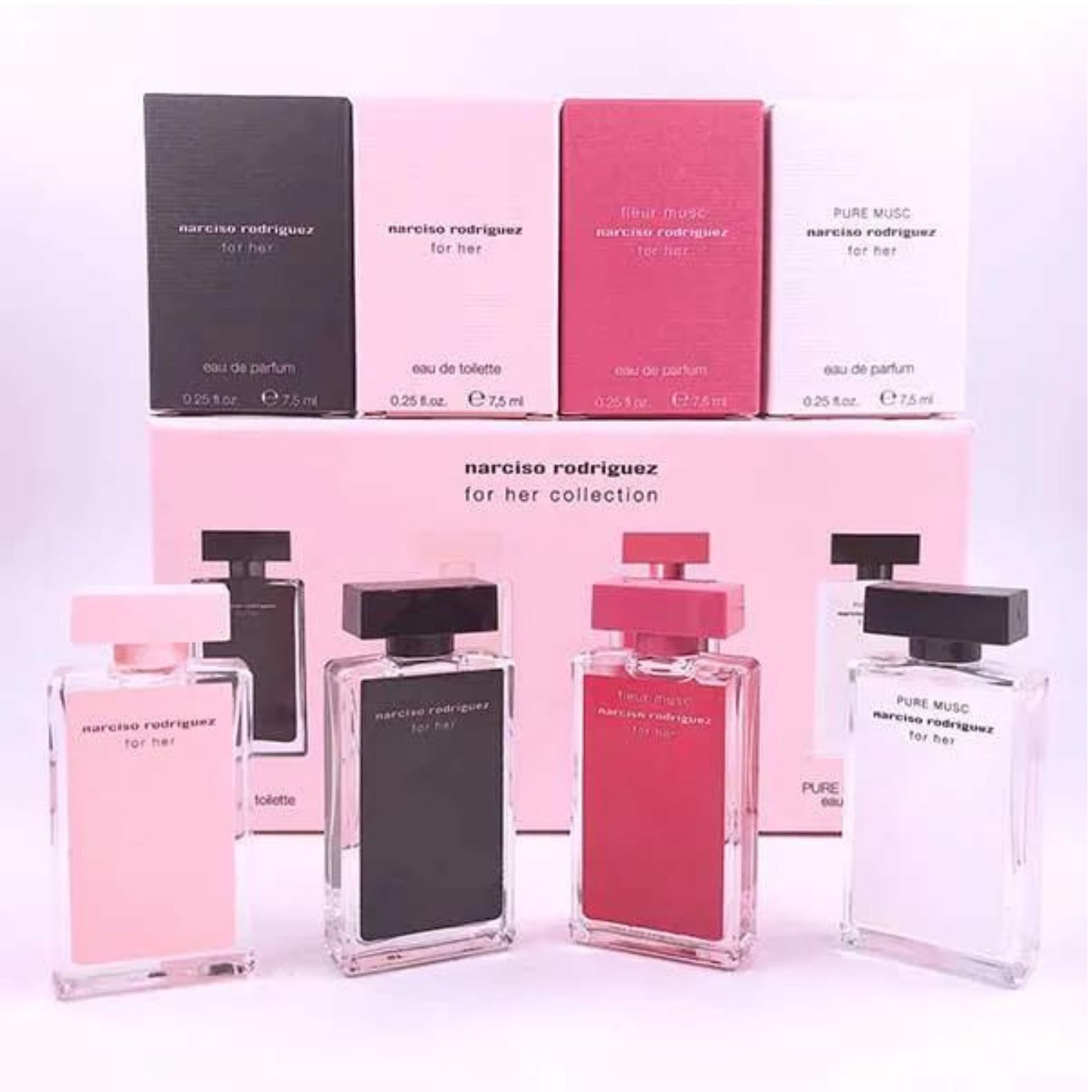 Set Nước Hoa Narciso Rodriguez For Her Collection 4pcs ( 7,5ml x 4) - Narciso Rodriguez for Her 7.5ml 4 Piece Mini Set