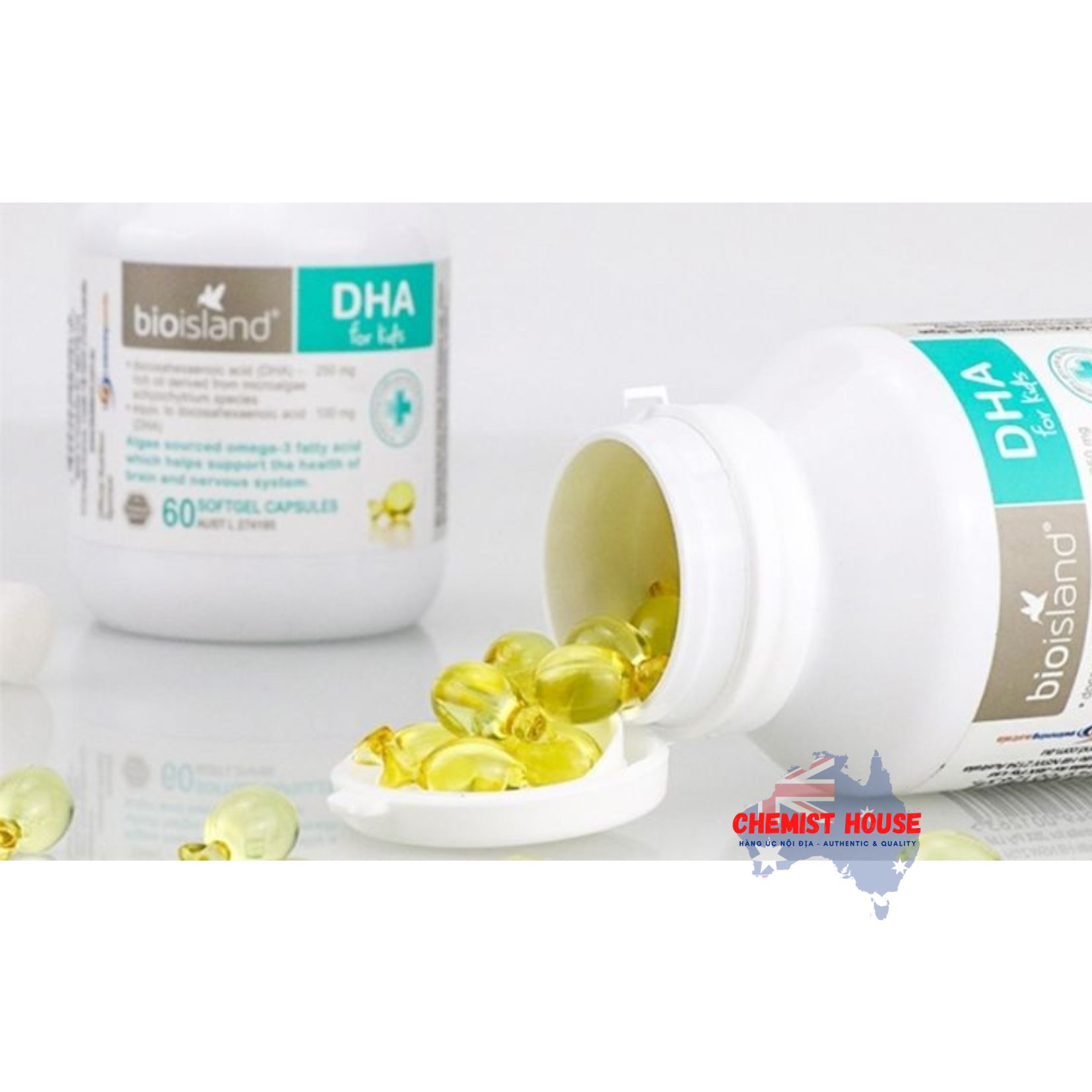 Bio Island DHA cho trẻ - Dầu cá giúp bé thông minh hơn 60 viên