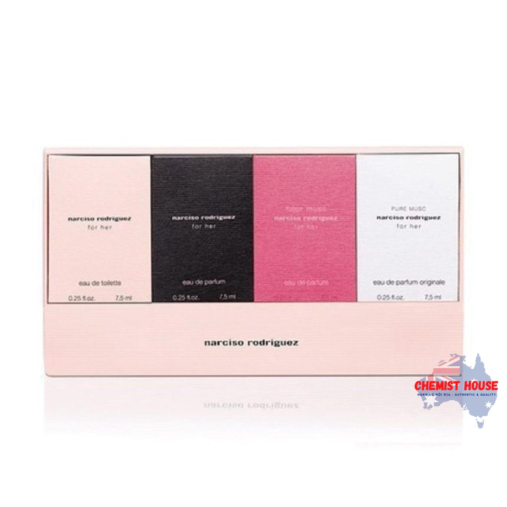 Set Nước Hoa Narciso Rodriguez For Her Collection 4pcs ( 7,5ml x 4) - Narciso Rodriguez for Her 7.5ml 4 Piece Mini Set