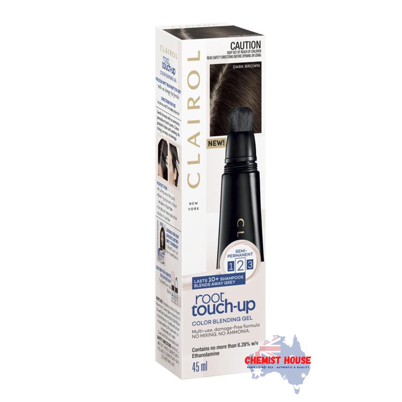 Gel Phủ Chân Tóc Clairol Nice & Easy Root Touch Up Màu Nâu Sẫm - Clairol Nice & Easy Root Touch Up Blending Gel - Dark Brown
