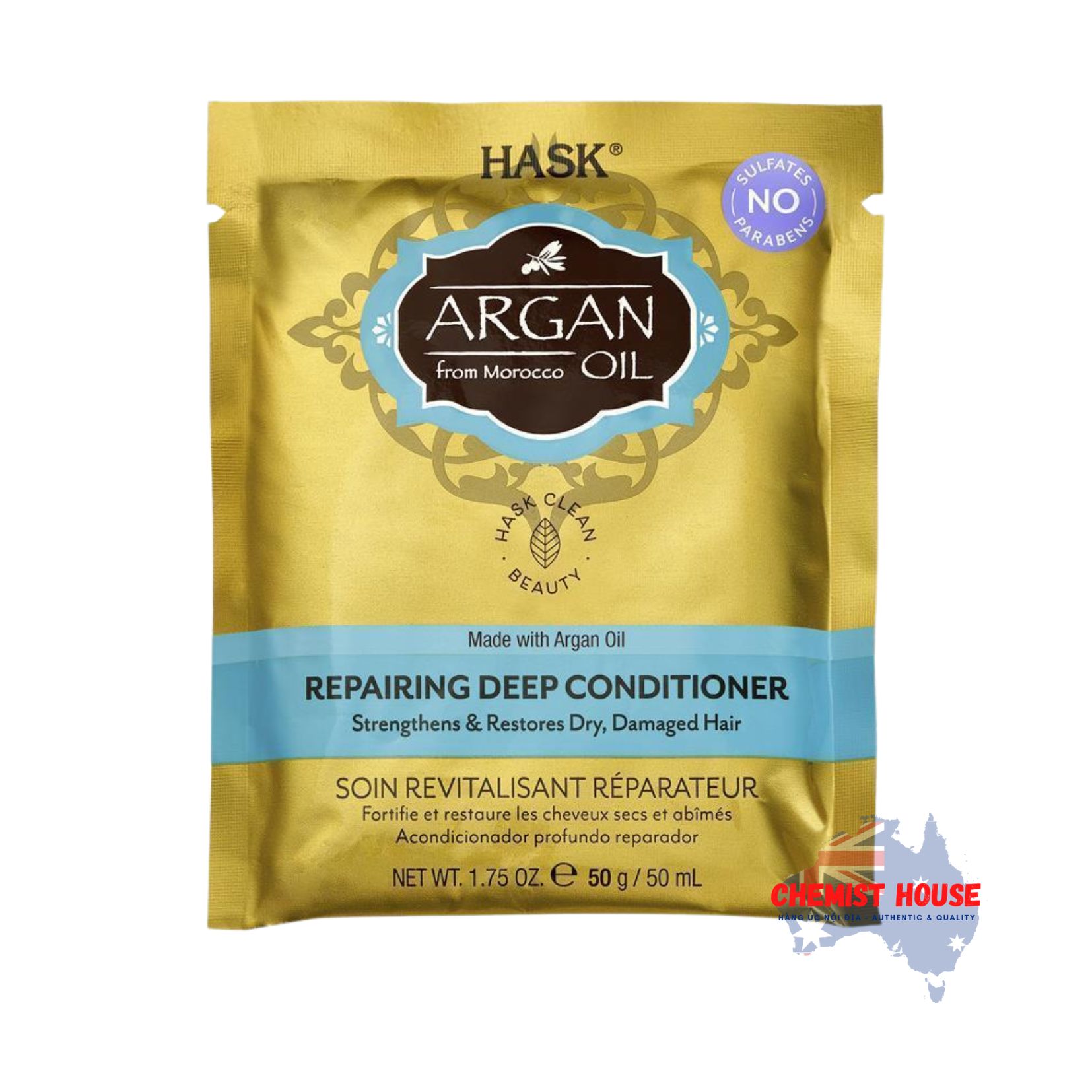 Hask Deep Conditoner Kem Ủ Tóc Chuyên Sâu Mềm Mượt Khỏe Tóc Giảm Hủ Tổn Gãy Rụng Dầu Xả Cao Cấp Hask Úc