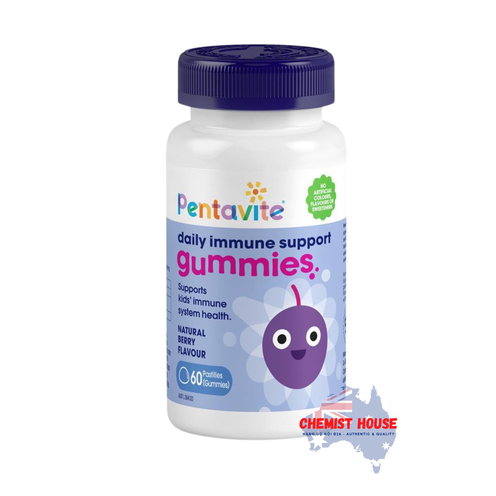 Pentavite Kẹo Dẻo Tăng Sức Đề Kháng Cho Bé Cho Bé Từ 2 Tuổi 60 Viên - Pentavite Daily Immune Daily Kids Gummies 60 Gummies