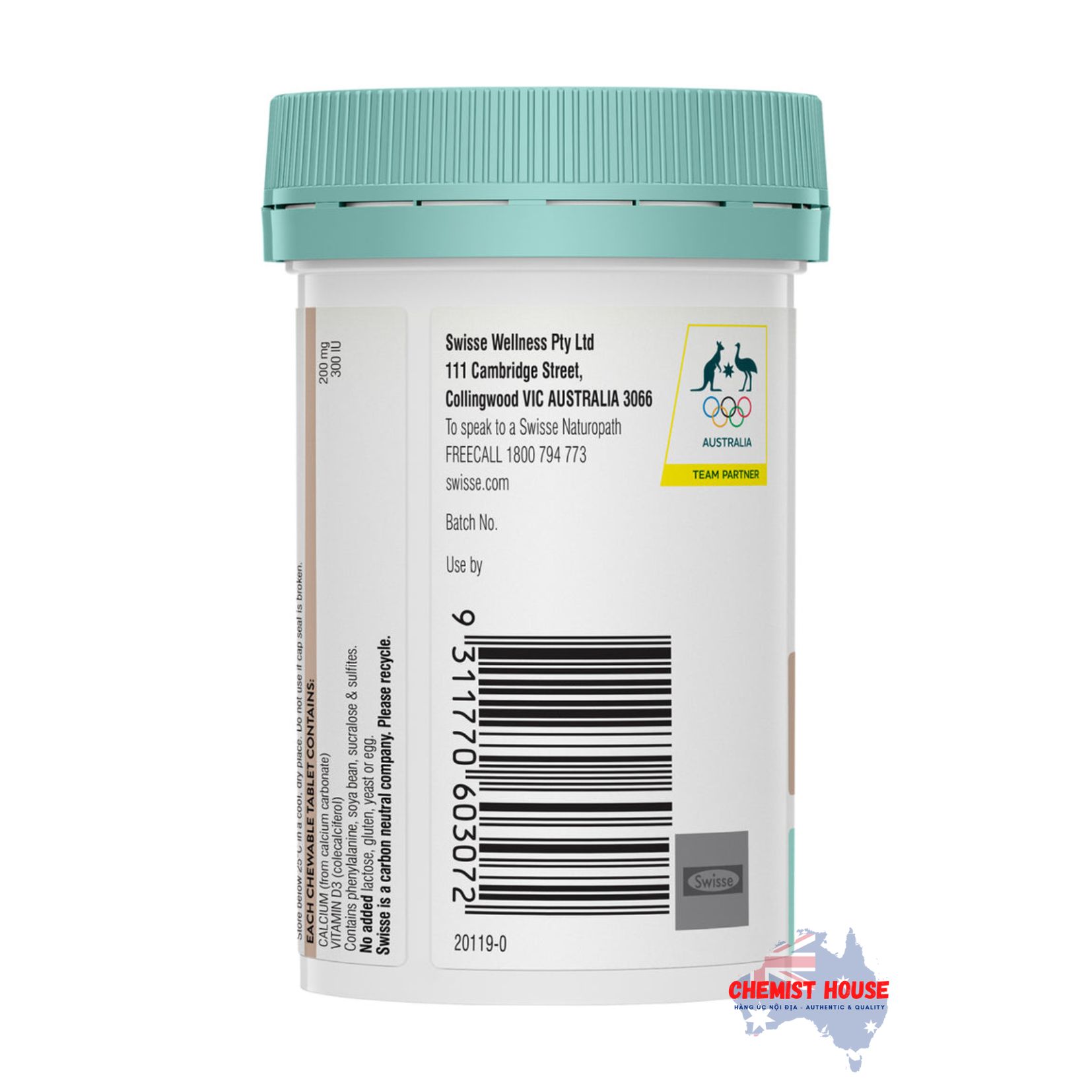 Viên Uống Hỗ Trợ Xương Khớp Và Răng Cho Bé Từ 2 Tuổi - Swisse Kids Bone Health 60 Kẹo Nhai