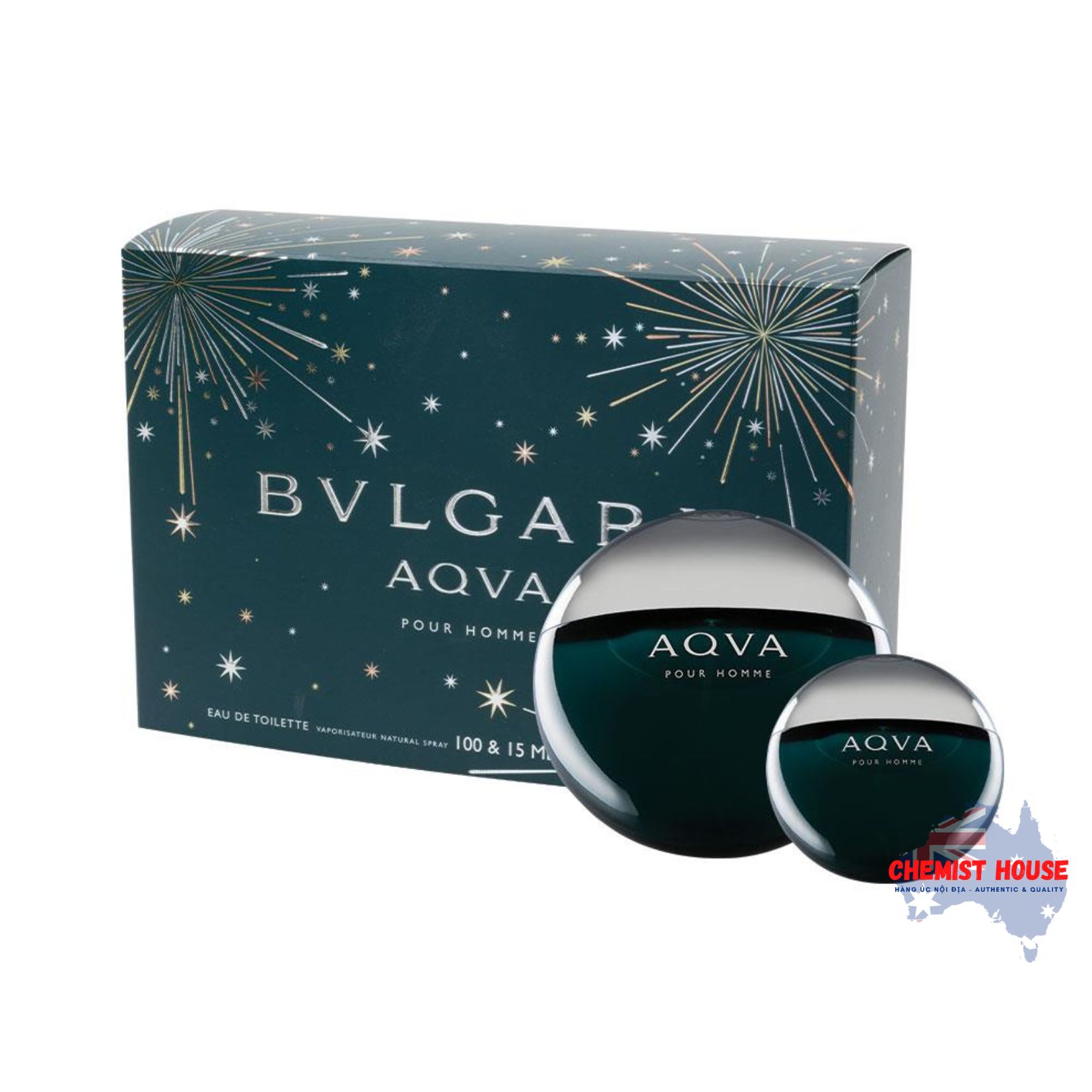 Set 2 Nước Hoa Bvlgari Aqua Eau de Toilette 100ml+15ml - Bvlgari Aqua Eau de Toilette 100ml 2 Piece Set