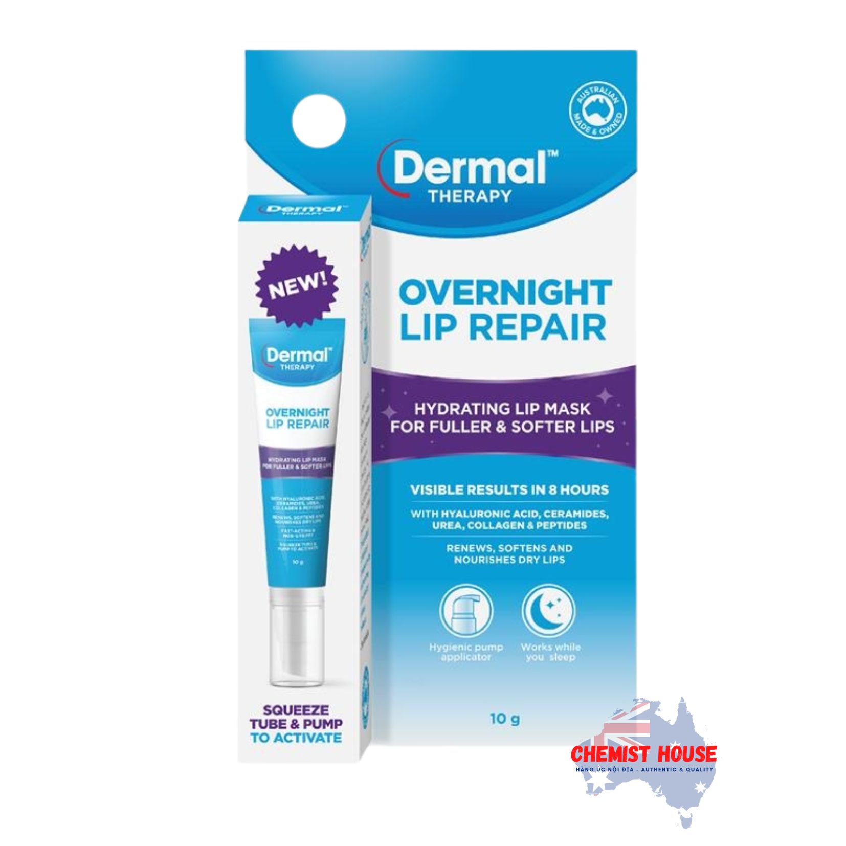 Mặt Nạ Ngủ Môi Dermal Therapy Overnight Lip Repair 10g