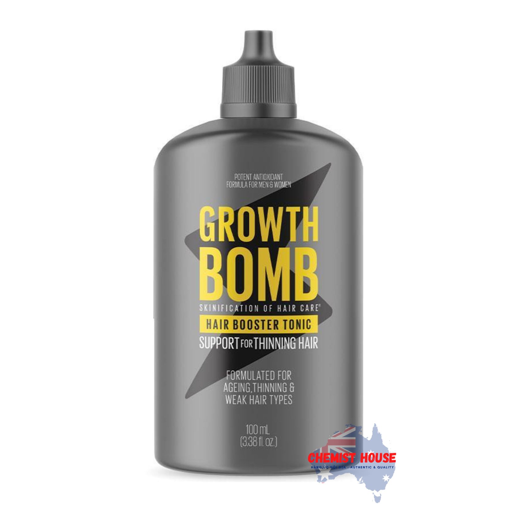 Tinh Chất Hỗ Trợ Tăng Cường Mọc Tóc & Phục Hồi Da Đầu Growth Bomb 100ml - Growth Bomb High Strength Tonic 100ml