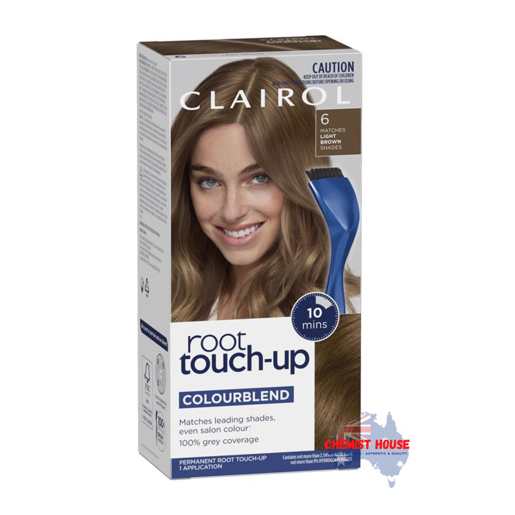 Thuốc Nhuộm Tóc Chuẩn Màu & Dễ Dàng Sử Dụng Lâu Phai - Clairol Nice N Easy Root Touch Up Số 6 Màu Nâu Nhạt - Clairol Nice N Easy Root Touch Up Permanent Hair Colour 6 Light Brown