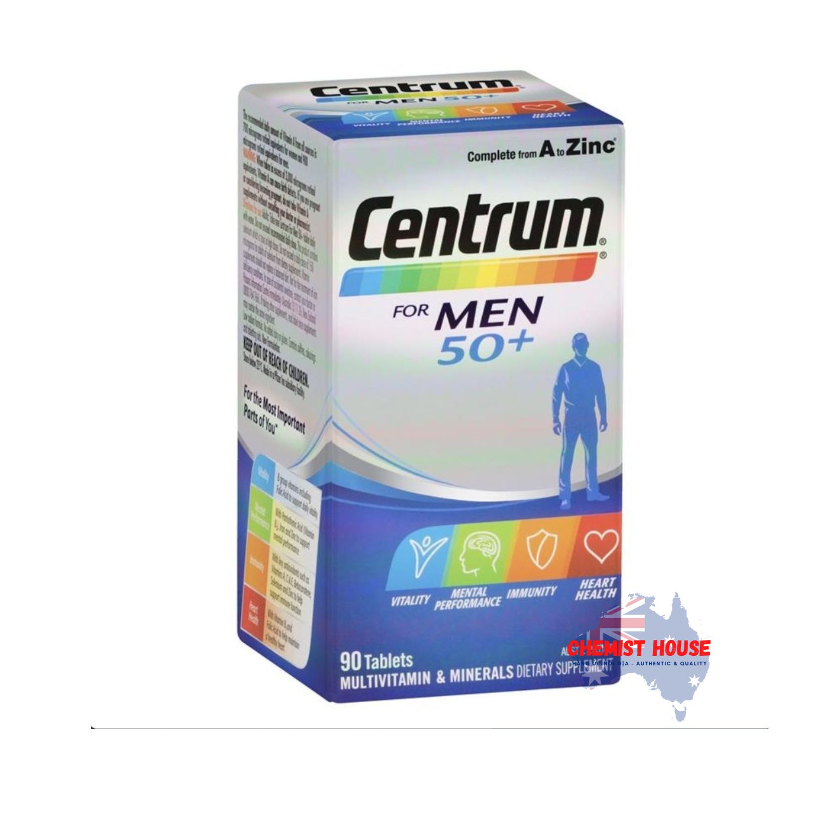 Centrum For Men 50+ - Vitamin Tổng hợp cho nam trên 50 tuổi 90 viên
