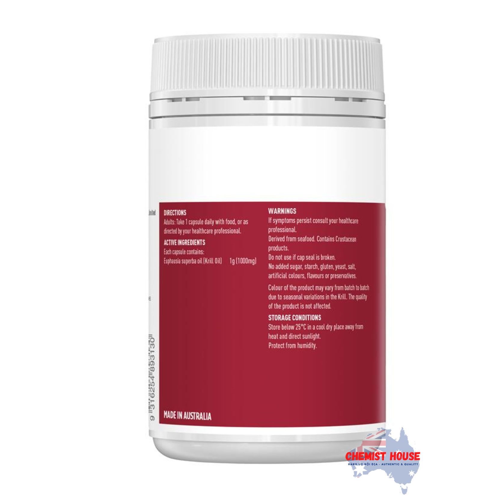 Dầu Nhuyễn Thể Healthy Care Wild Krill Oil 1000mg 60 Viên Nang Mềm - Healthy Care Wild Krill Oil 1000mg 60 Soft Capsules