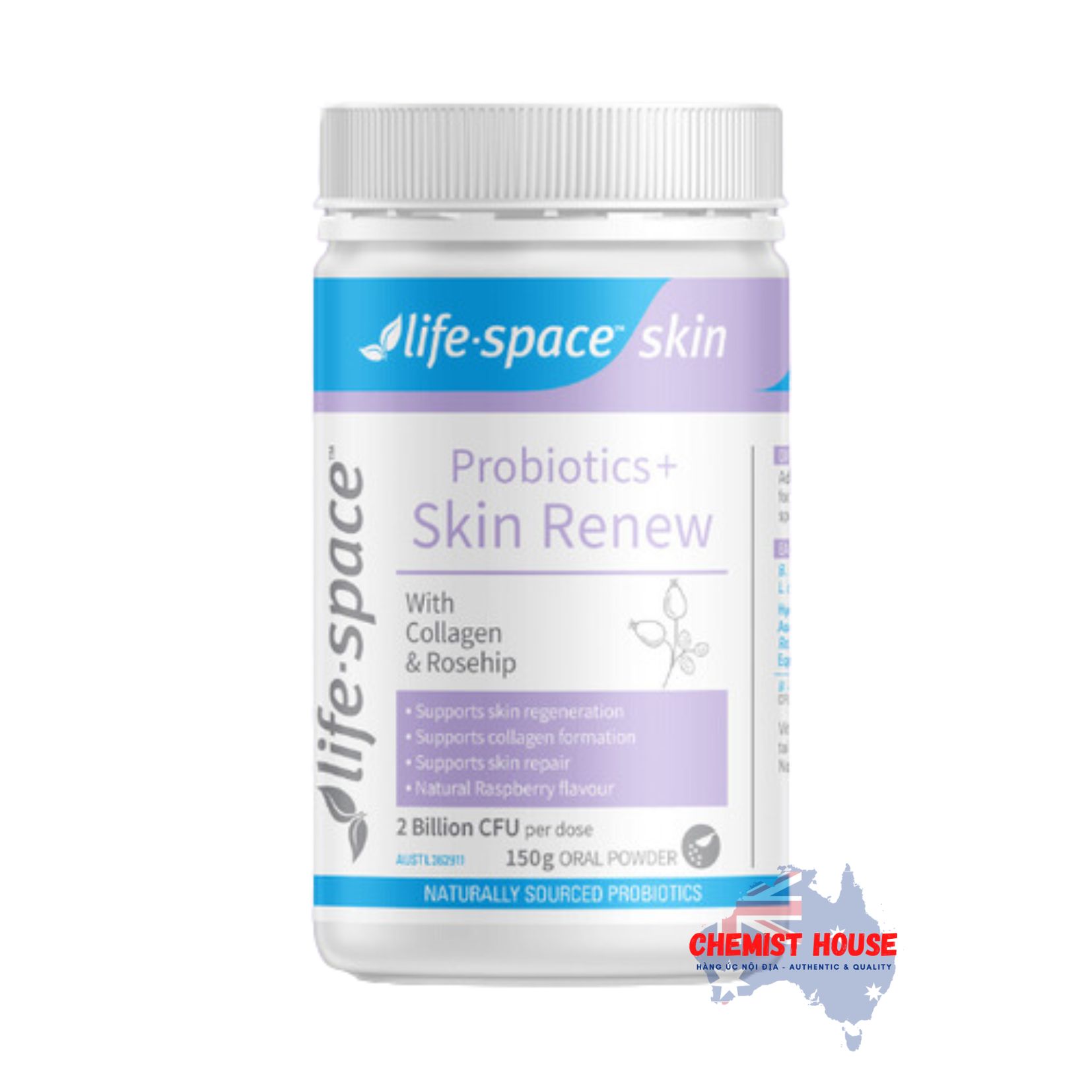 Bột uống tái tạo da Life Space Probiotic + Skin Renew 150g