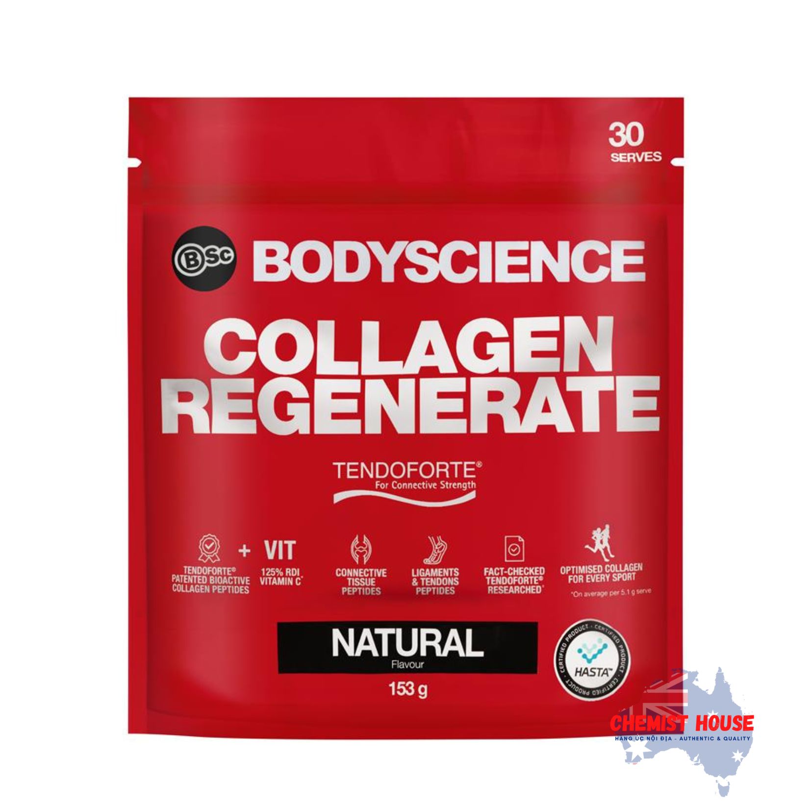 Bột Uống Hỗ Trợ Tái Tạo Collagen & Tăng Cường Gân Và Dây Chằng 153g - BSc Collagen Regenerate 153g