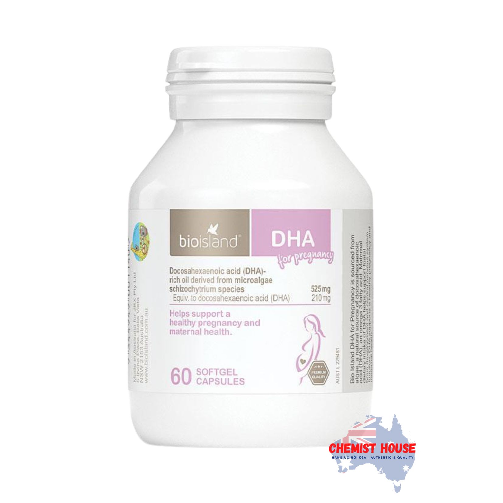 Bio Island DHA - Viên uống bổ sung DHA cho bà bầu 60 viên