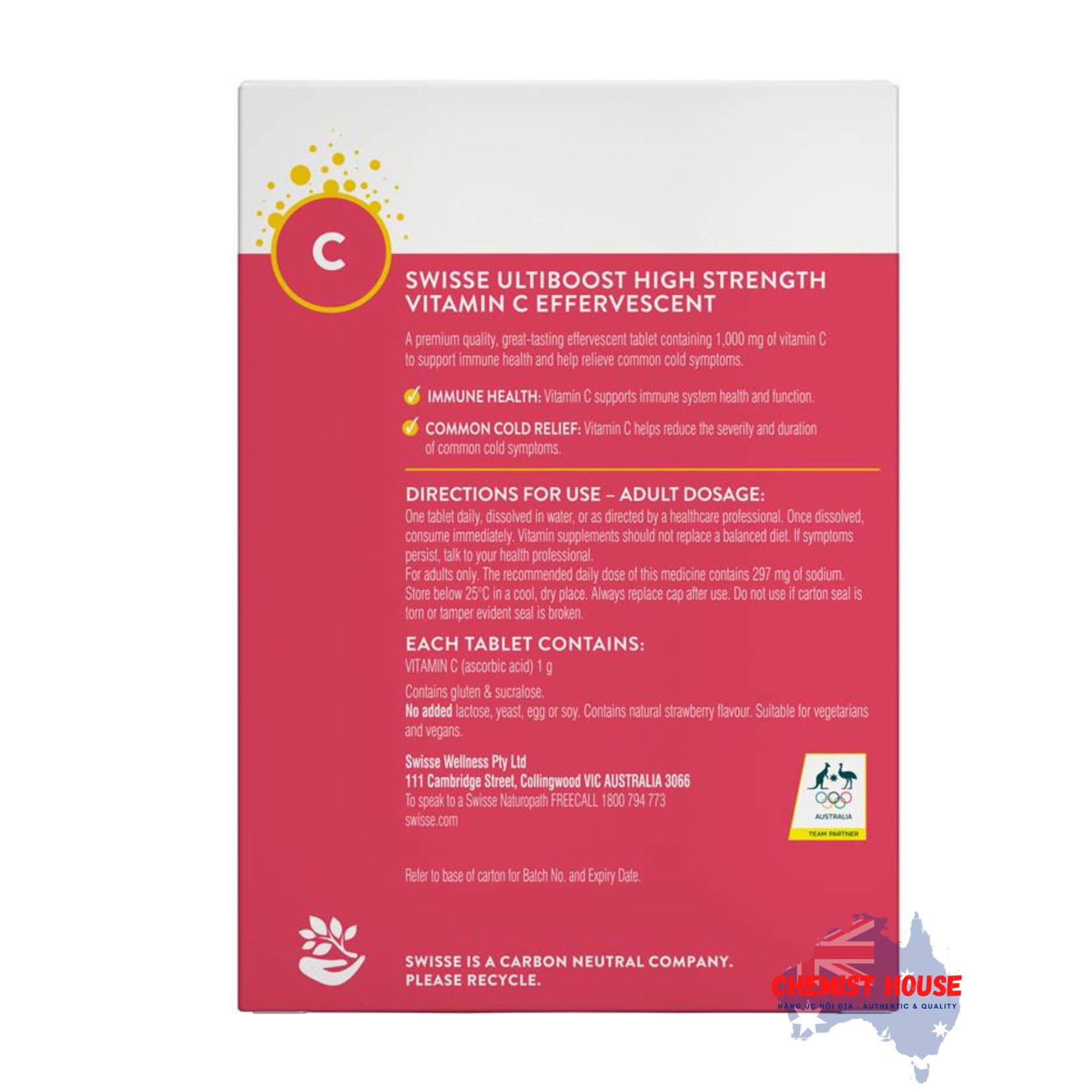 Viên sủi bọt Swisse Vitamin C 60 Viên Sủi Bọt