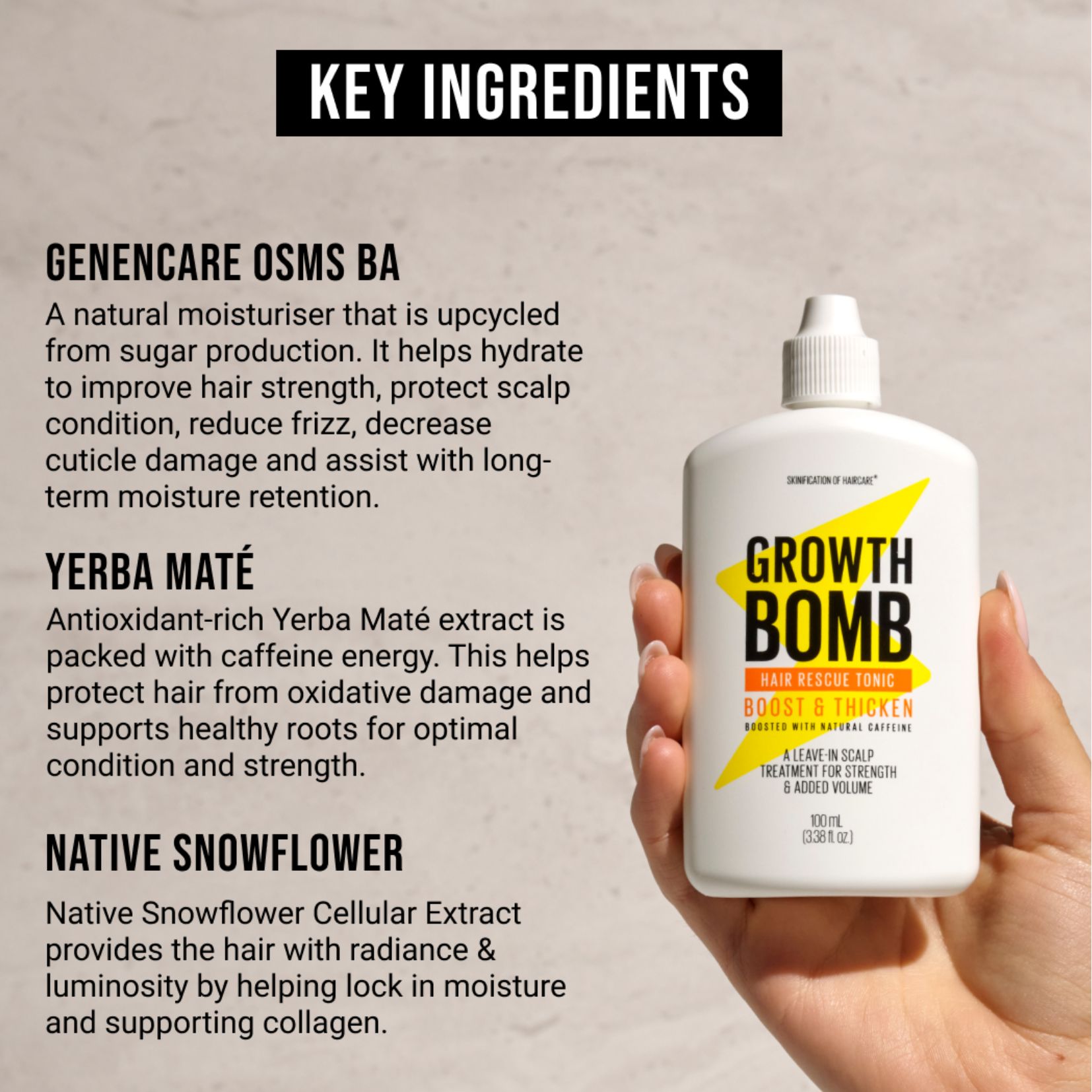 Tinh Chất Hỗ Trợ Mái Tóc Chắc Khỏe & Phúc Hồi Và Tăng Độ Dày Growth Bomb - Growth Bomb Scalp Tonic 100ml