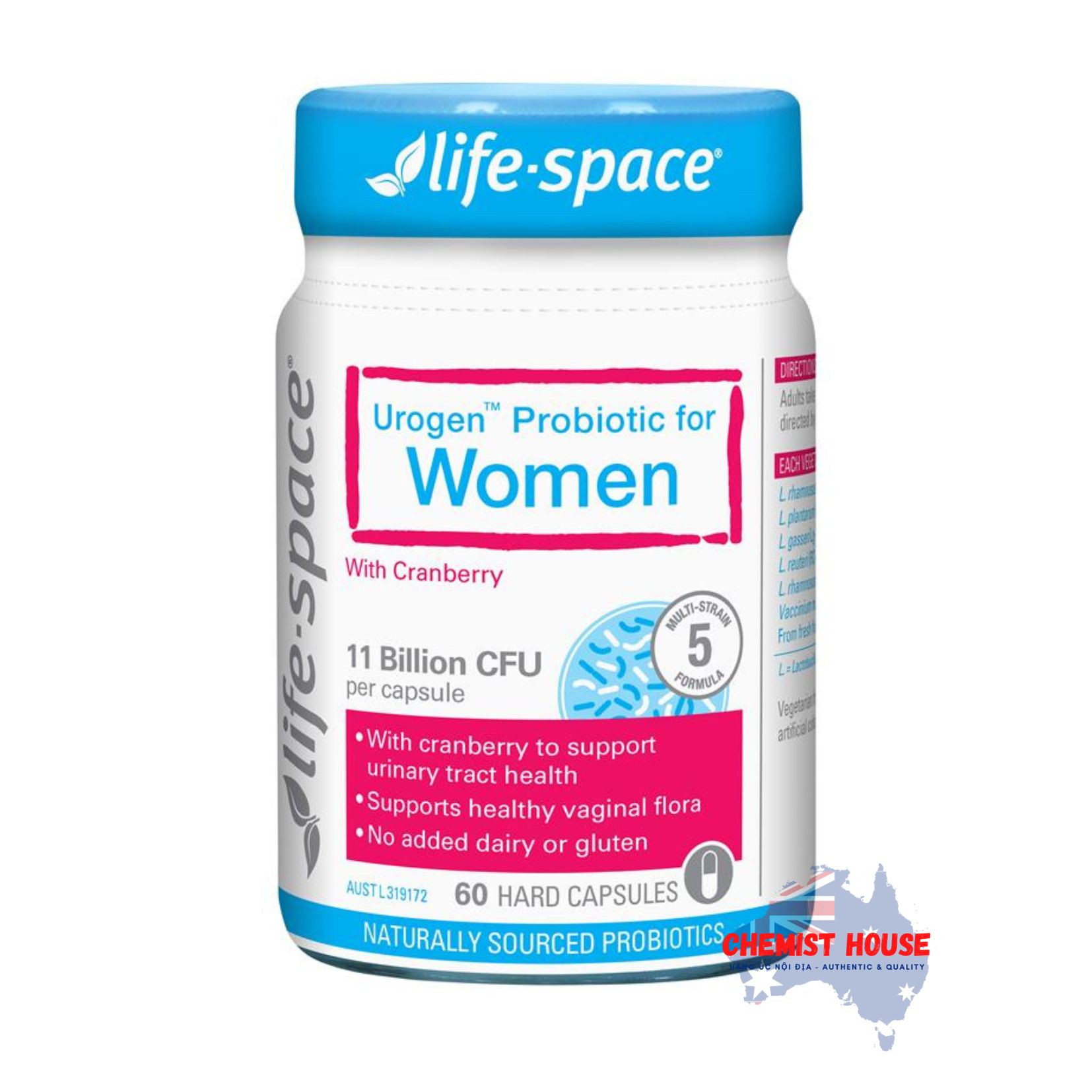 Viên uống men tiết niệu+ phụ khoa Life Space Urogen Probiotic For Women cân bằng vi sinh âm đạo tiết niệu kỏe