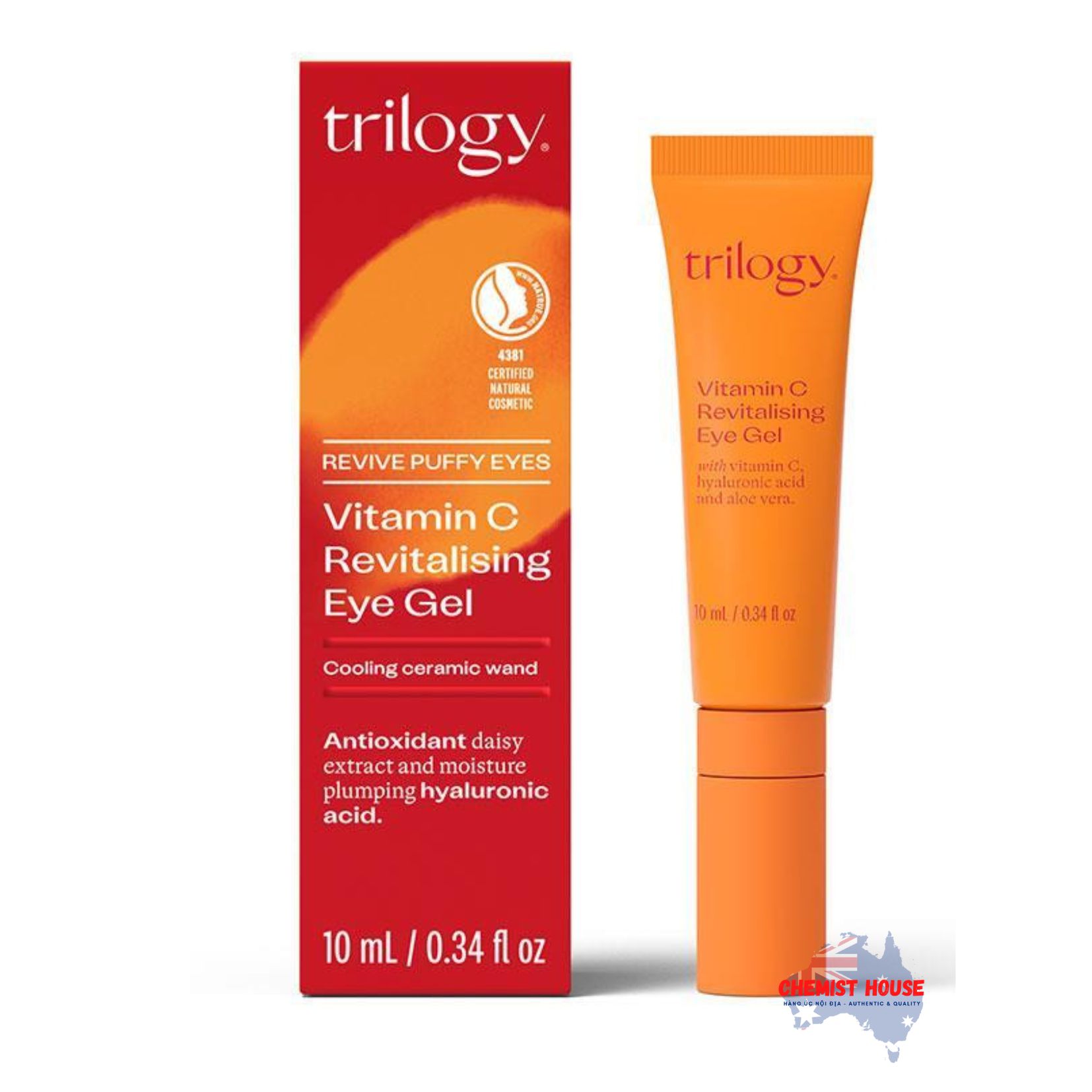 Gel Dưỡng Sáng Da & Mờ Thâm Quầng Vùng Mắt Vitamin C 10ml - Trilogy Vitamin C Revitalising Eye Gel 10ml