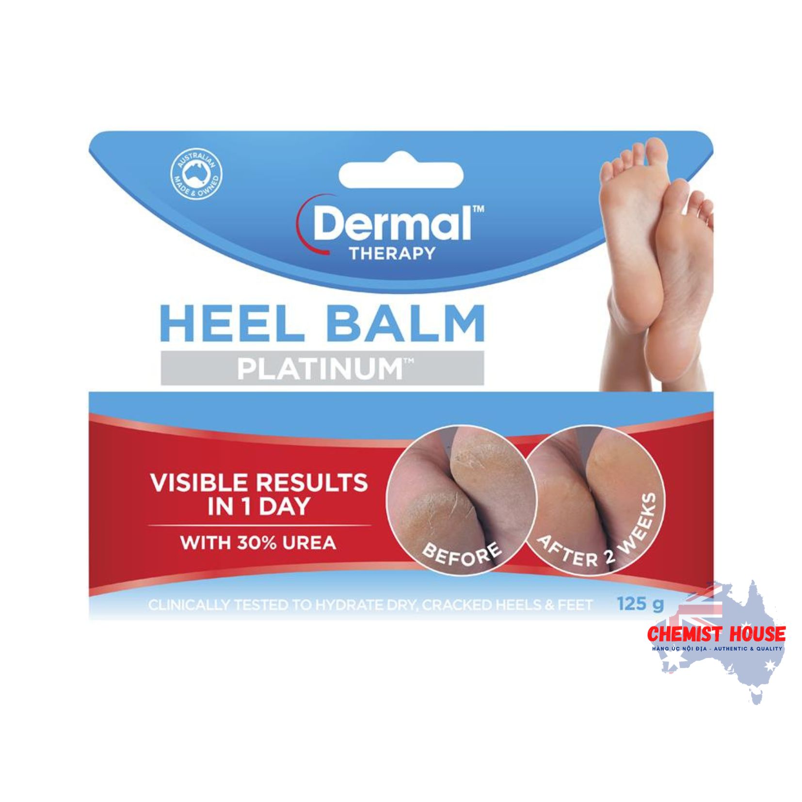 Kem Dưỡng Gót Chân Dermal Therapy Platinum 28g - Dermal Therapy Heel Balm Platinum 28g