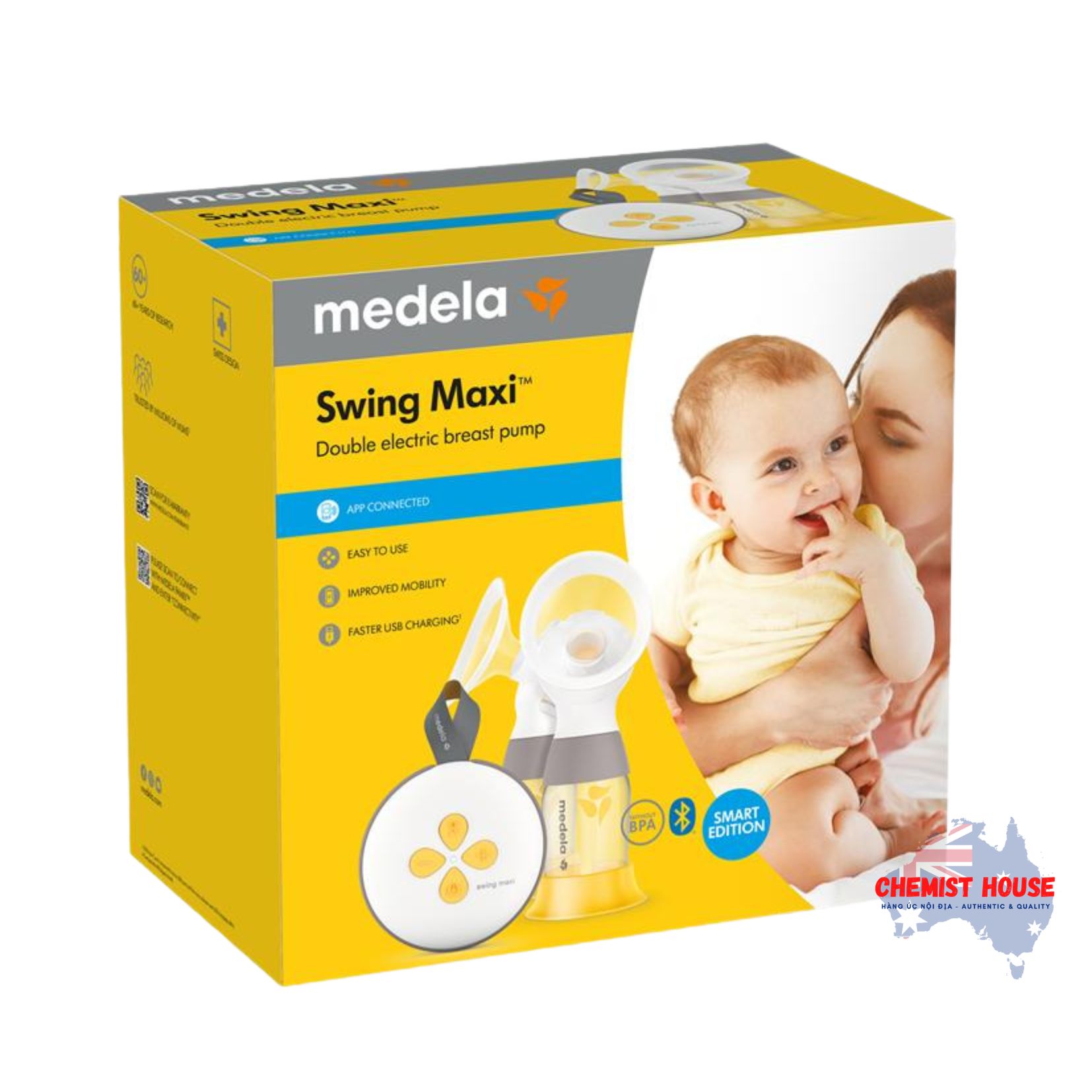Máy Hút Sữa Điện Đôi Medela Swing Maxi - Medela Swing Maxi Bluetooth Double Electric Breast Pump Value Pack
