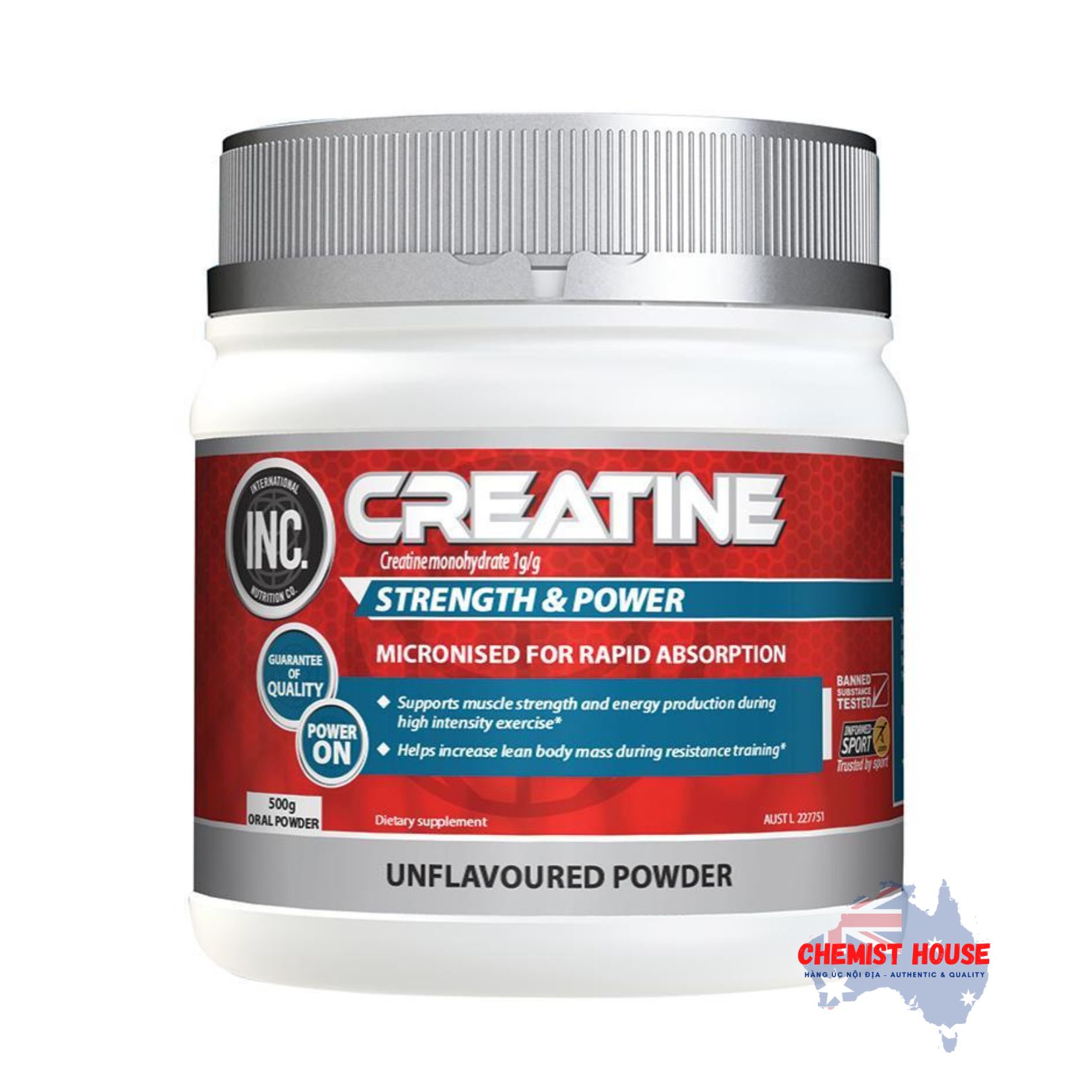 INC Creatine Hỗ Trợ Cơ Bắp & Tăng Cường Sản Xuất Năng Lượng 500g - INC Creatine 500g