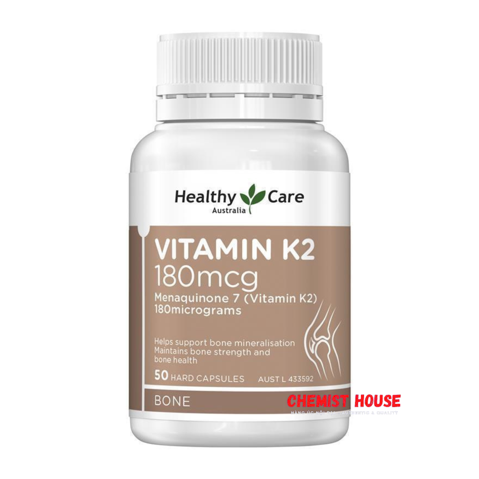 Healthy Care Vitamin K2 180mg 50 Viên - Viên Uống Hỗ Trợ Và Duy Trì Sức Khỏe Xương