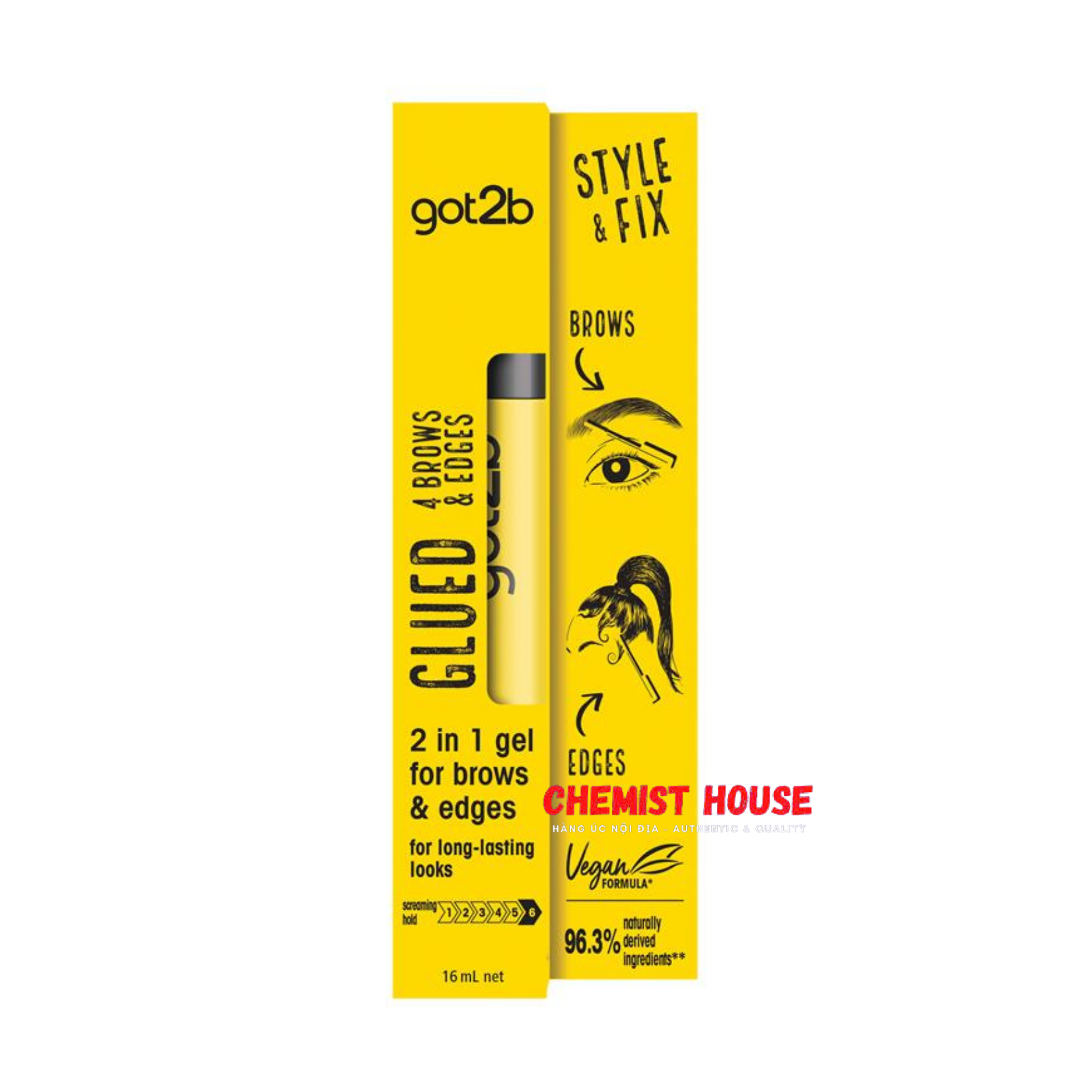 Got2b Gel Lông Mày & Mép Tóc - Got2b Glued 4 Brows & Edges - Tạo Dáng Cố Định Giữ Nếp Lông Mày