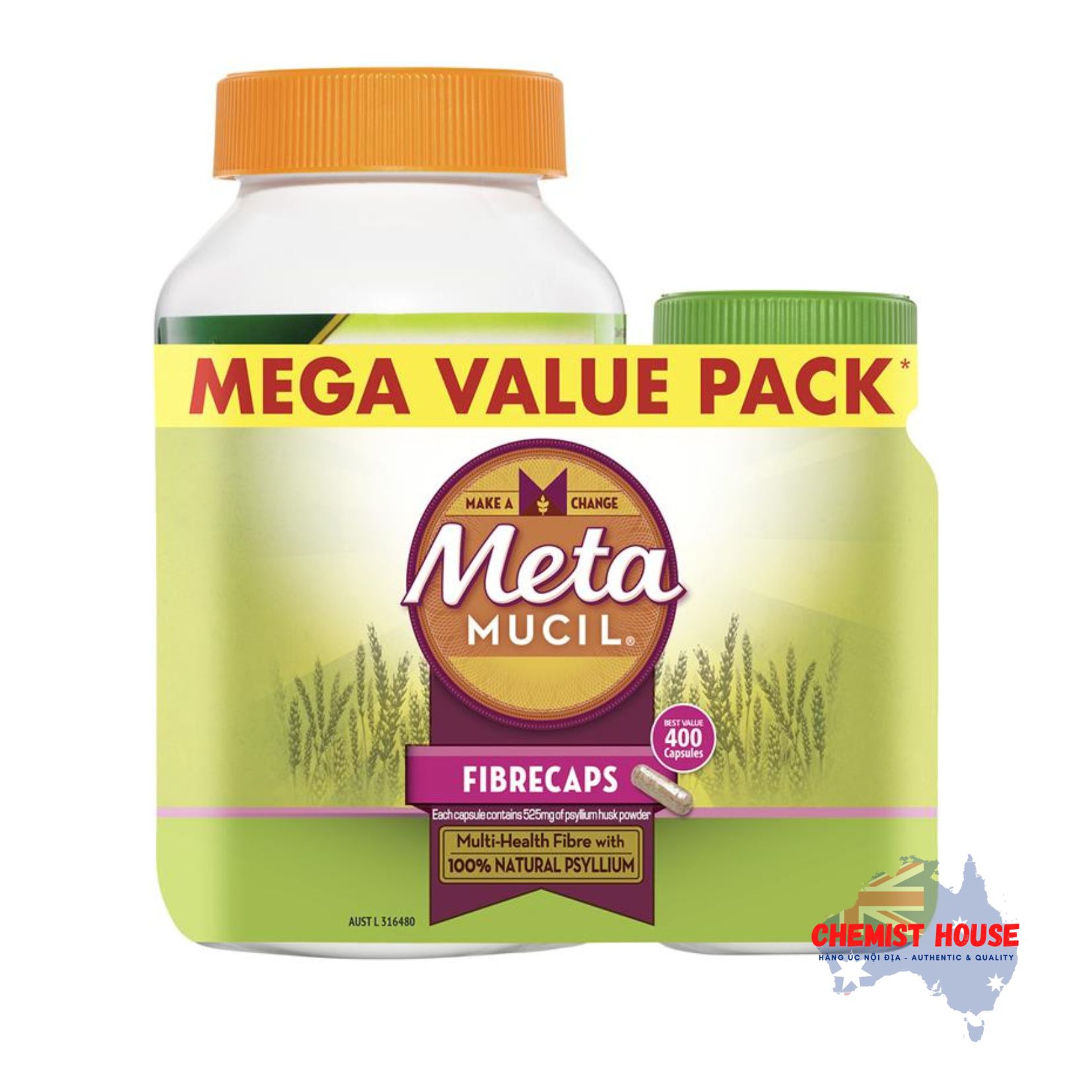 Gói Giá Trị Viên Nang Metamucil 300 viên + 100 viên - Metamucil Capsules Value Bundle 300 Capsules + 100 Capsules
