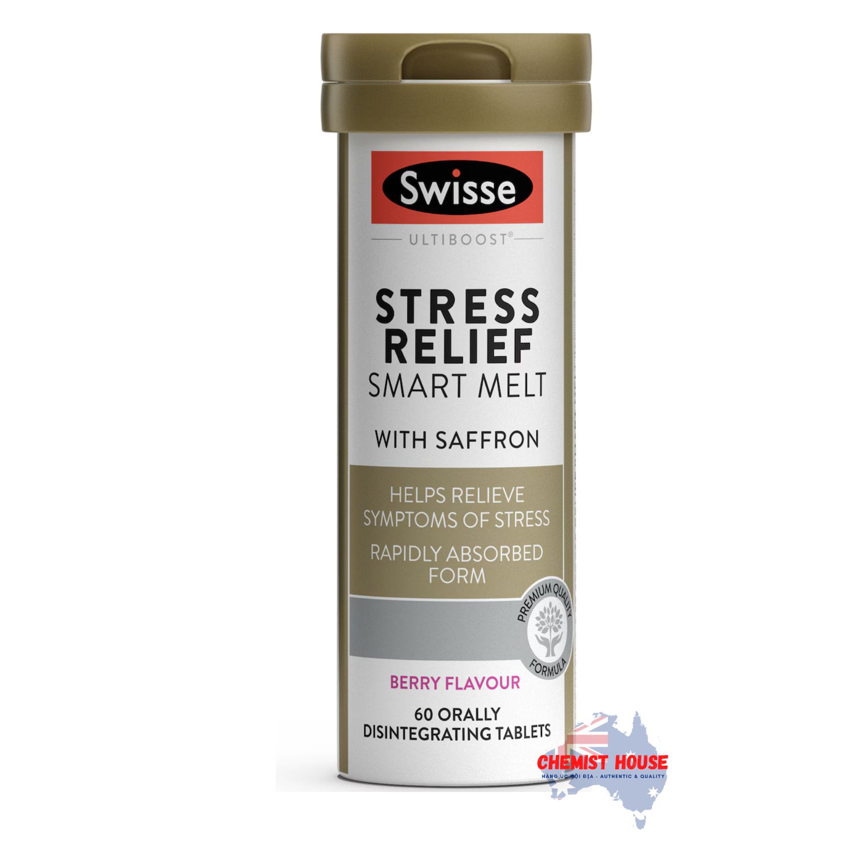 Swisse Ultiboost Stress Relief Smart Melts 60 pack - Swisse Ultiboost Giảm Căng Thẳng, Cải Thiện Trí Nhớ 60 viên