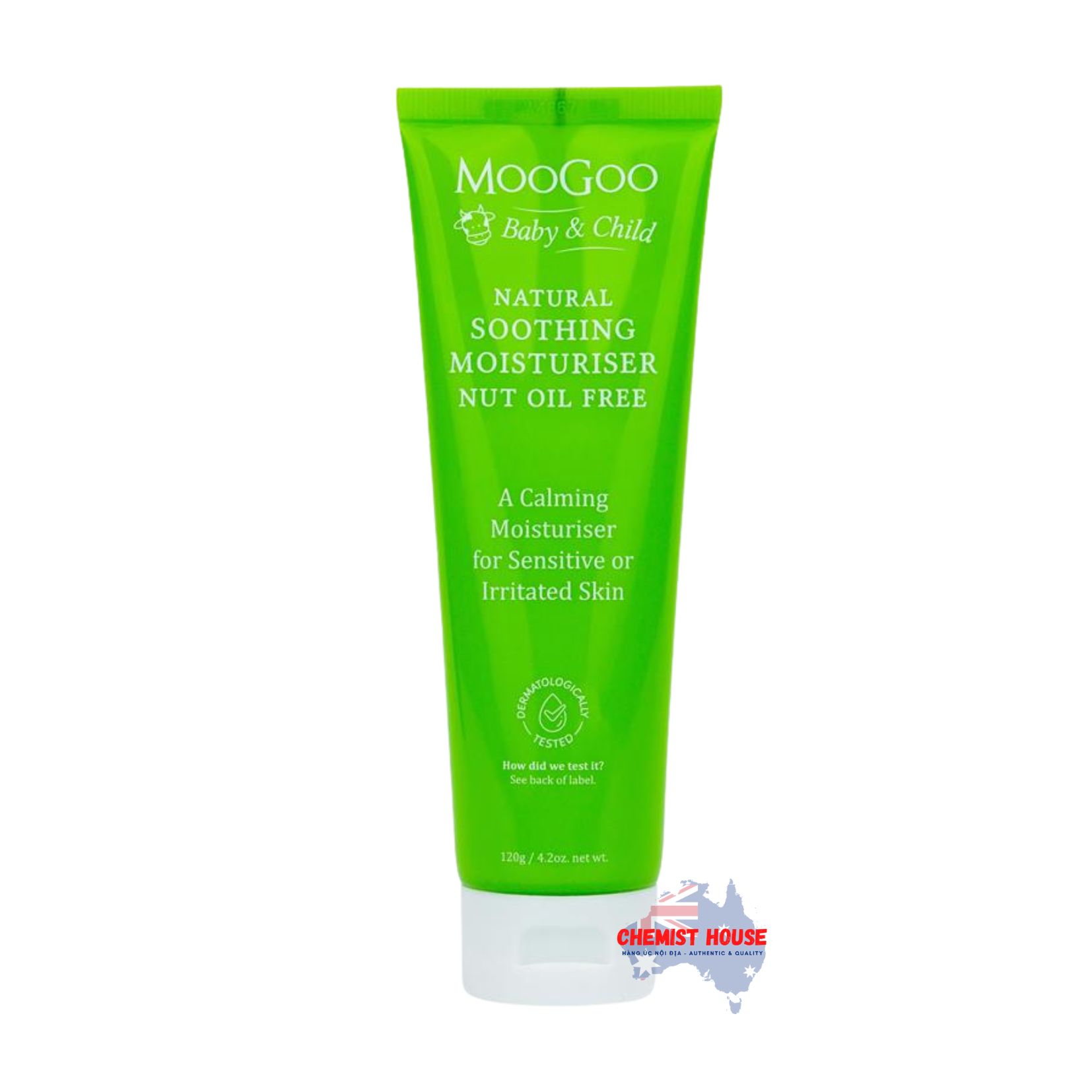 Kem Dưỡng Ẩm Làm Dịu Da MooGoo Baby And Child Không Chứa Dầu Hạt 120g - MooGoo Baby And Child Soothing Moisturiser Nut Oil Free 120g