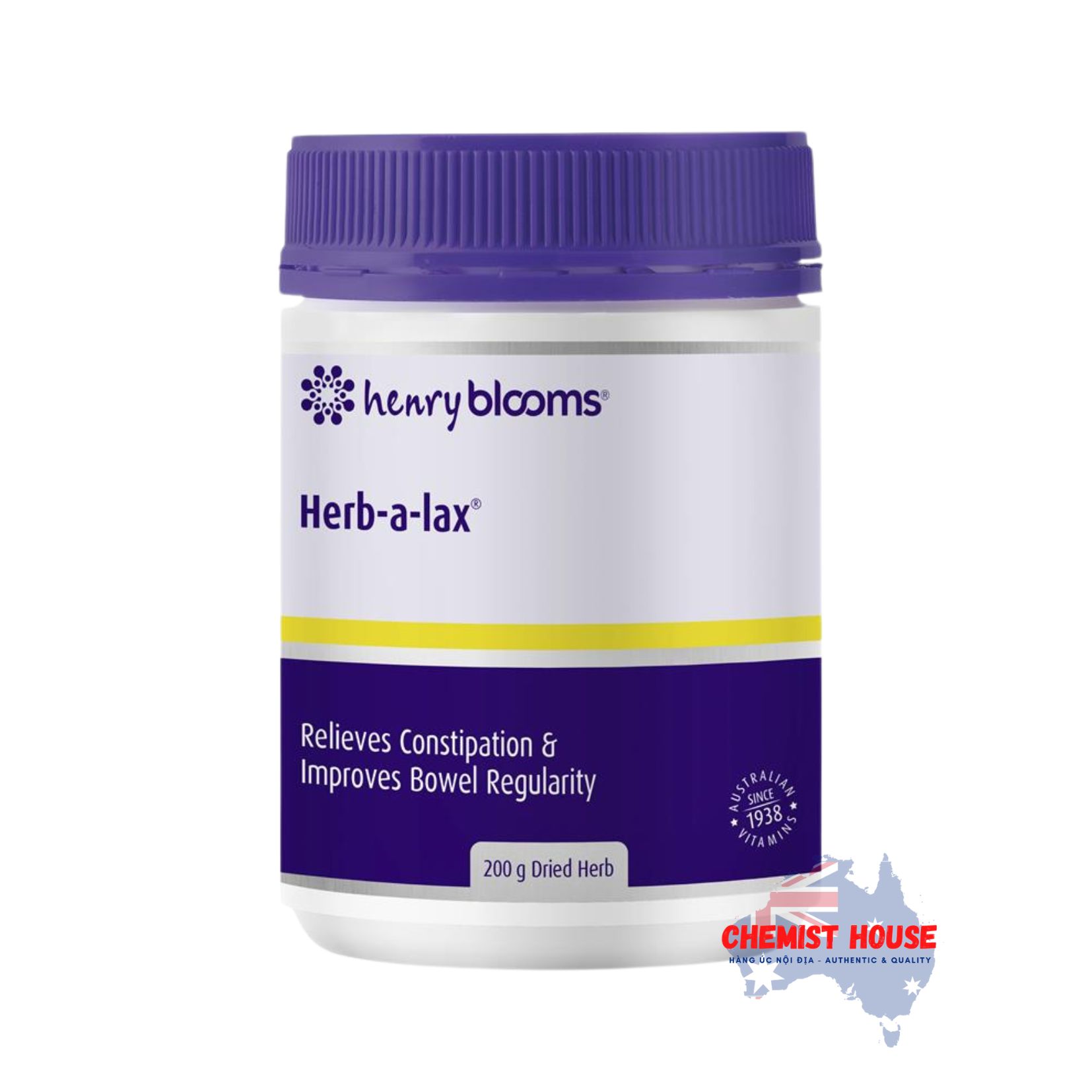 Bột Uống Thảo Mộc Henry Blooms Hỗ Trợ Kích Thích Nhuận Tràng & Hỗ Trợ Hệ Tiêu Hóa 200g -  Henry Blooms Herb-a-Lax Blended Medicinal Herbs 200g