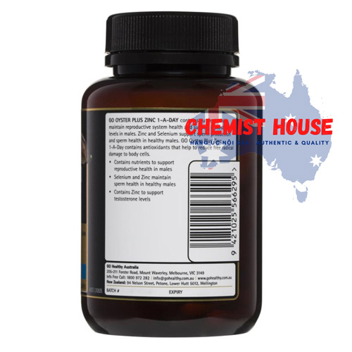 GO Healthy Oyster Plus Zinc 1-A-Day - Viên uống hỗ trợ tăng cường sinh lý nam 120 viên