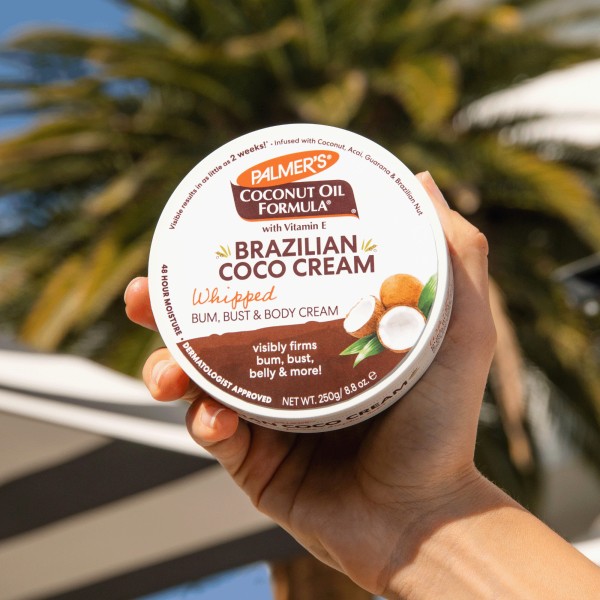 Kem Dưỡng Thể Palmers Hỗ Trợ Làm Săn Chắc & Giảm Chai Sần, Chảy Vùng Mông, Ngực, Bụng Và Các Vùng Khác 250g - Palmer's Brazilian Coco Whipped Body Cream 250g