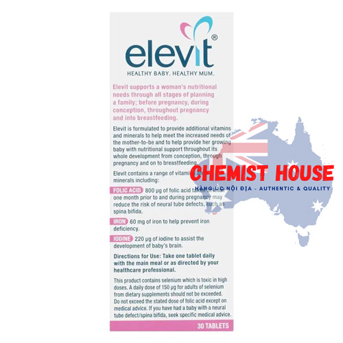 Elevit Pregnancy Multivitamin (30 days) - Vitamin Tổng hợp cho Mẹ bầu 30 viên