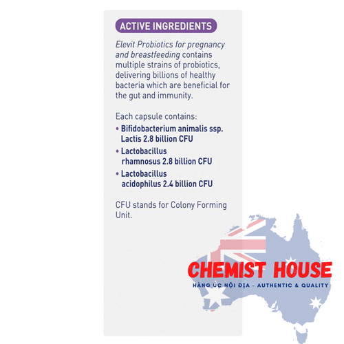 Elevit Probiotics For Pregnancy and Breastfeeding (30 days) - Viên uống men vi sinh cho Mẹ Bầu và Sau Sinh 30 viên