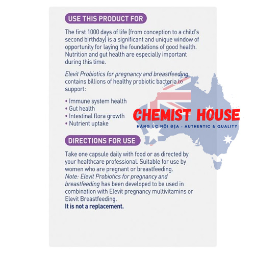 Elevit Probiotics For Pregnancy and Breastfeeding (30 days) - Viên uống men vi sinh cho Mẹ Bầu và Sau Sinh 30 viên