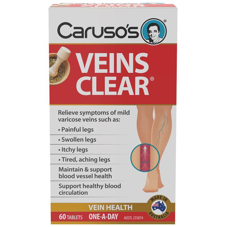 Combo Kem Bôi & Viên Uống Ngừa Suy Giãn Tĩnh Mạch Úc - Caruso''s Veins Care Clear