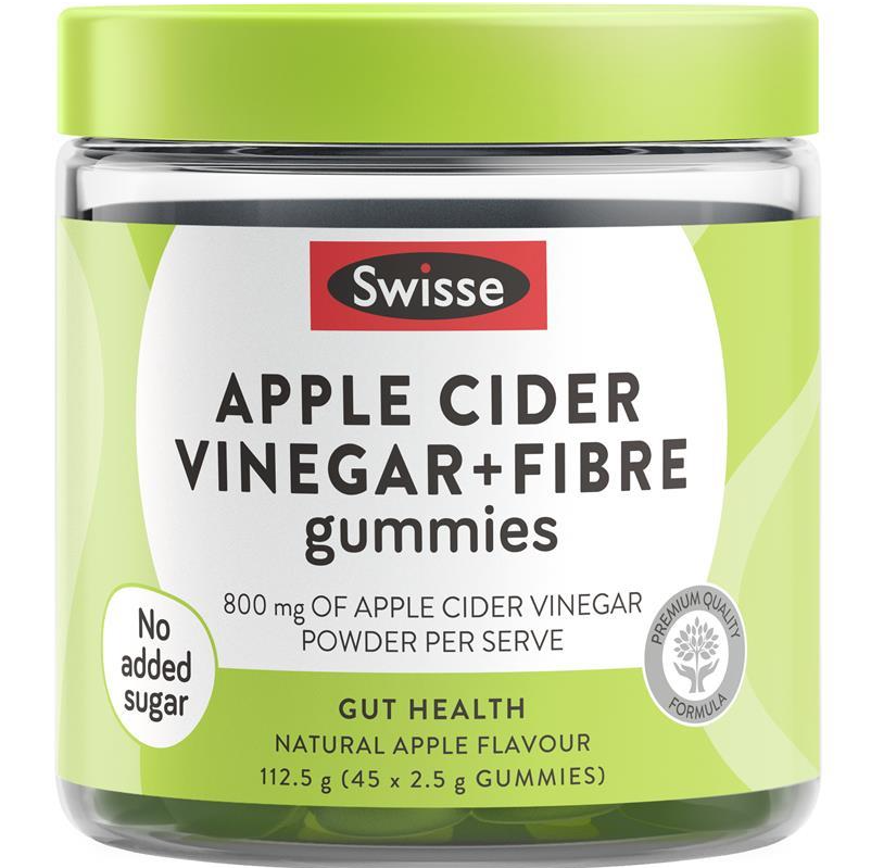 Kẹo dẻo thạch giấm táo Swisse giảm cân an toàn - Swisse Apple Cider Vinegar & Fibre Gummies 45 Pack
