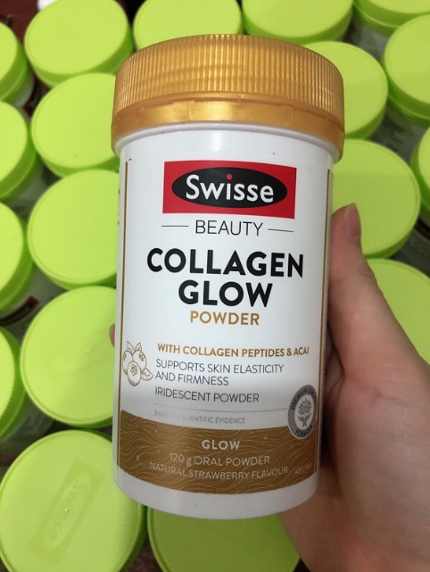 Swisse Beauty Collagen Glow - Collagen thủy phân đẹp da từ hạt nho vitamin E Coq10