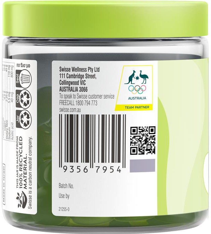 Kẹo dẻo thạch giấm táo Swisse giảm cân an toàn - Swisse Apple Cider Vinegar & Fibre Gummies 45 Pack